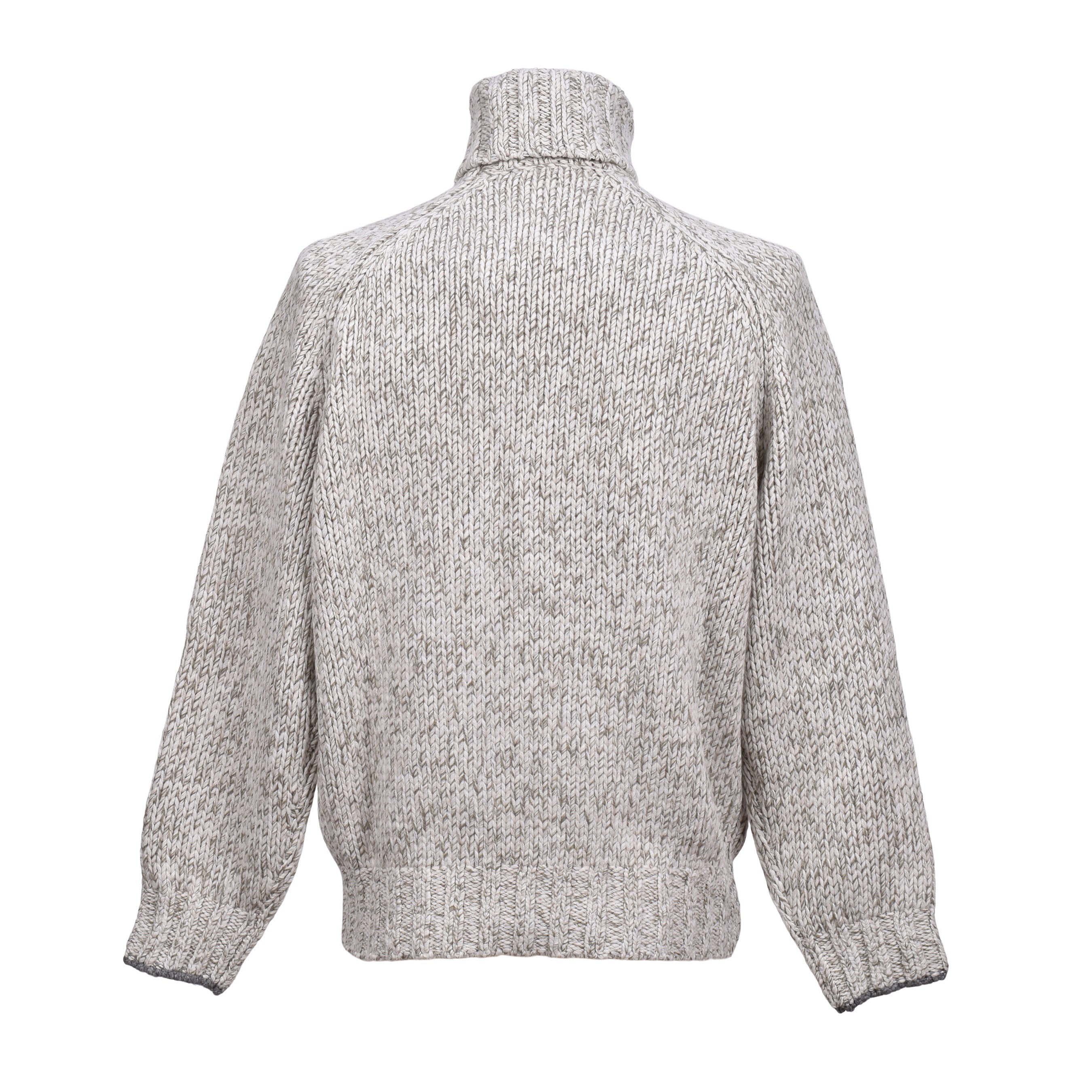 BRUNELLO CUCINELLI MEN'S GRAY CASHMERE KNIT TURTLENECK SWEATER