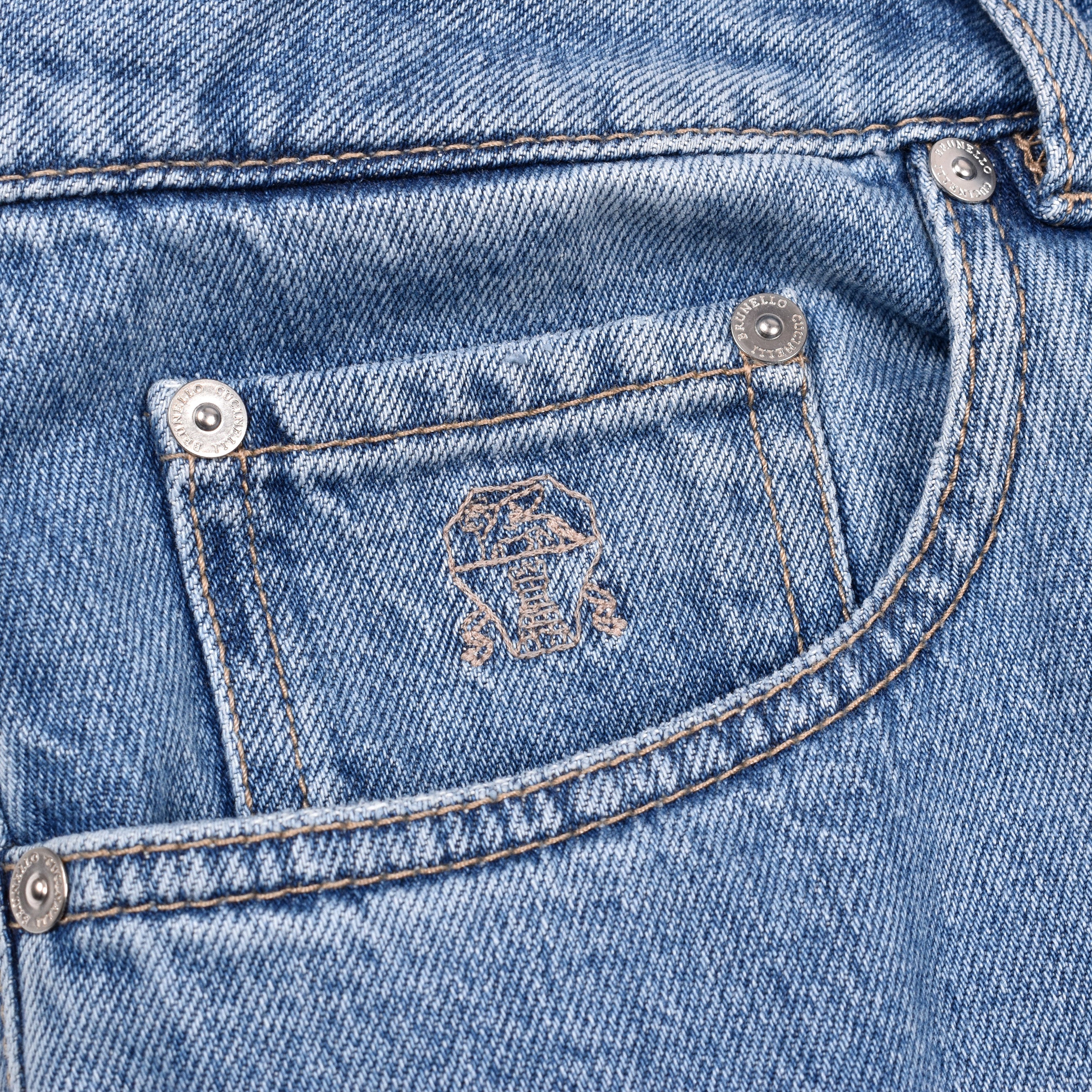 BRUNELLO CUCINELLI MEN'S EASY FIT FIVE POCKET DENIM STYLE JEAN PANTS NEW