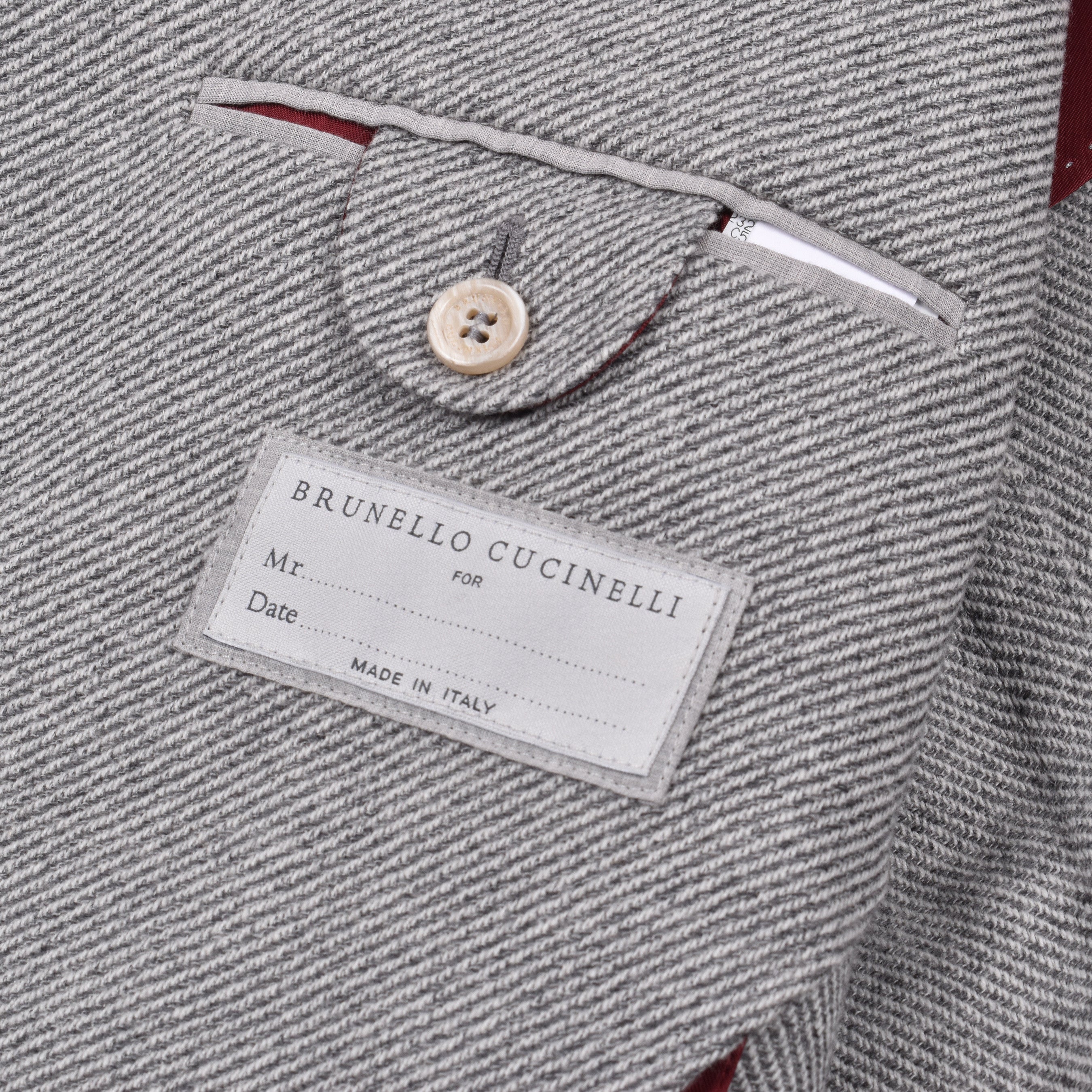 BRUNELLO CUCINELLI MEN'S GRAY CASHMERE BLEND HERRINGBONE BLAZER