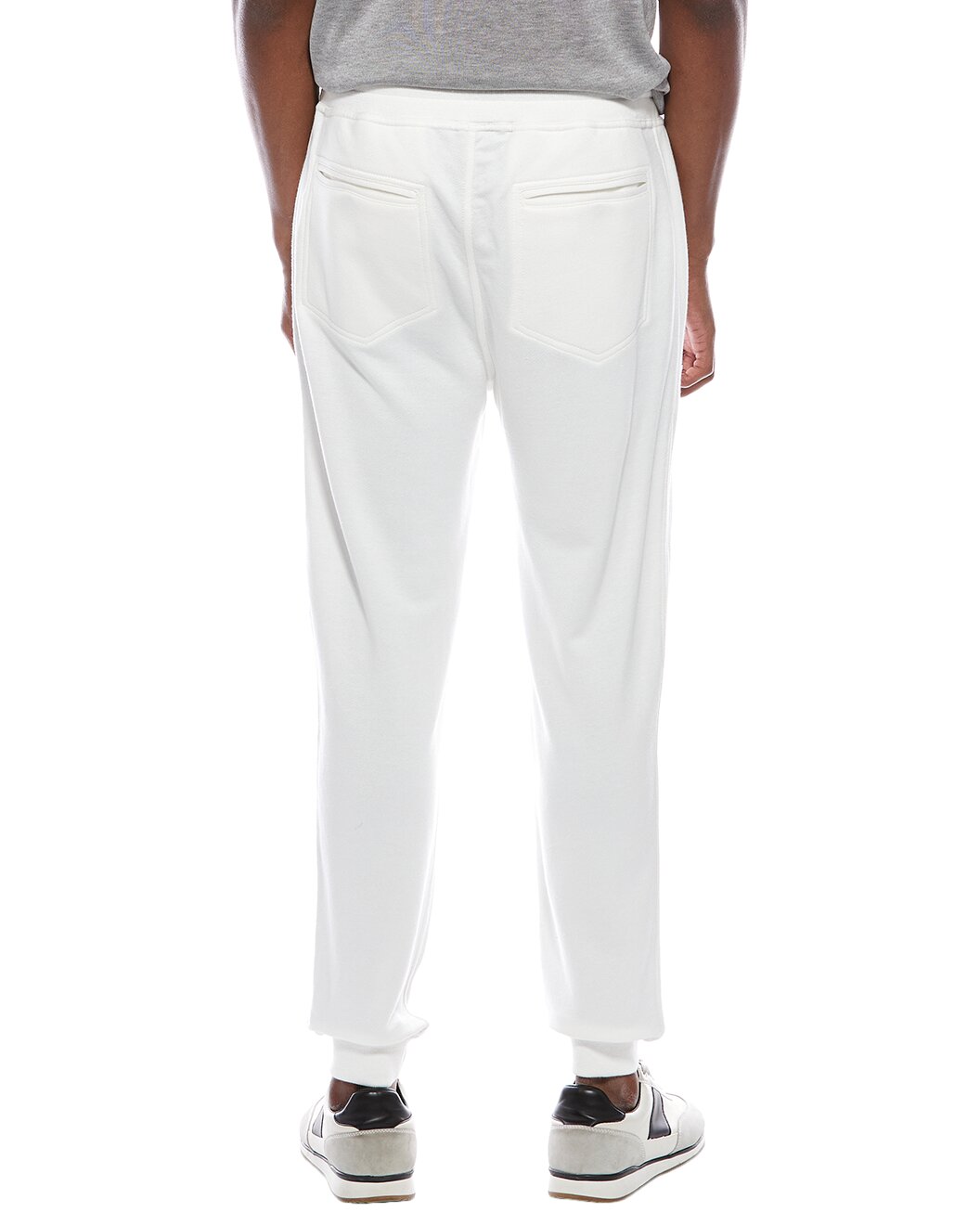 BRUNELLO CUCINELLI MEN'S OFF WHITE LINEN BLEND TROUSERS
