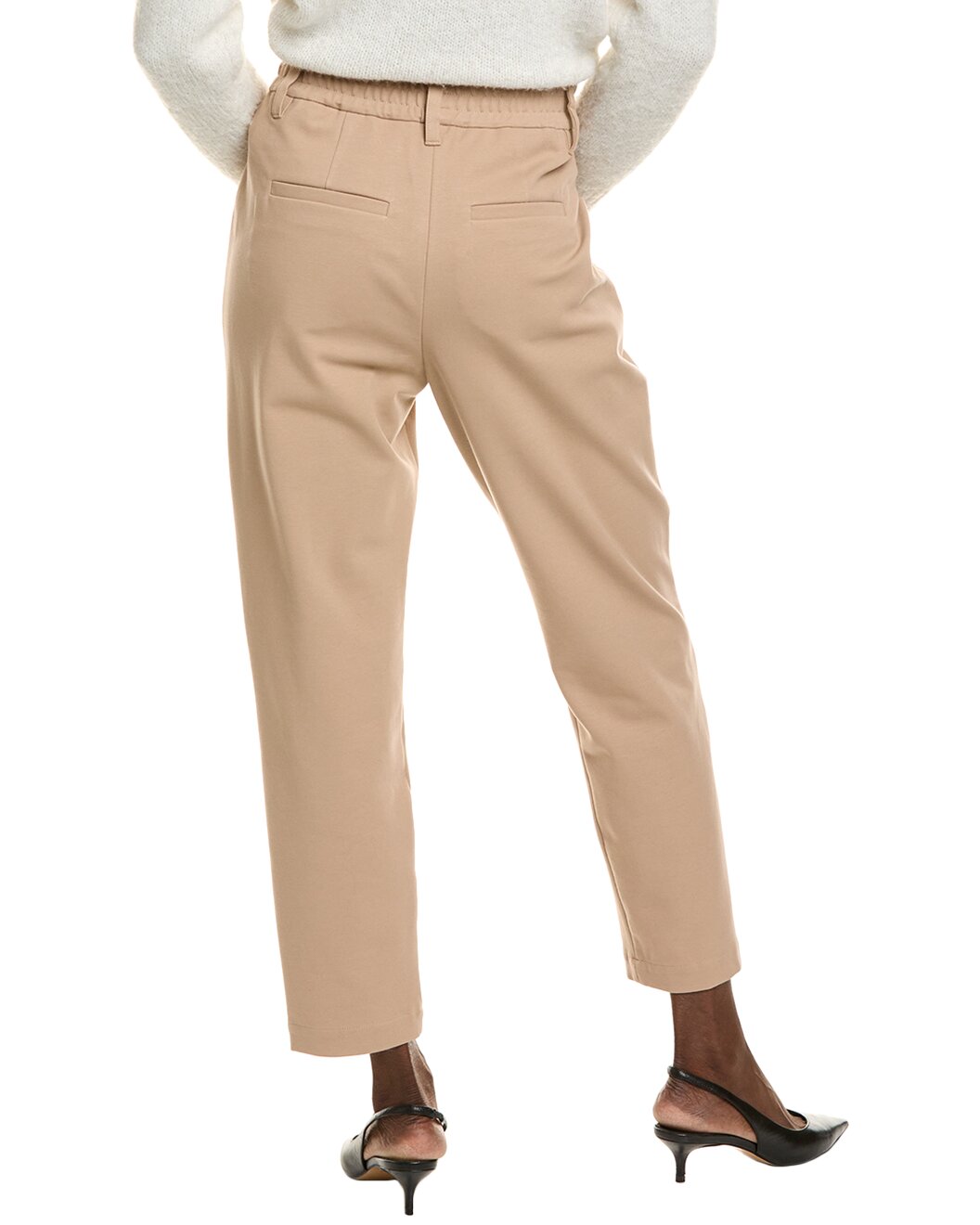 BRUNELLO CUCINELLI WOMEN'S ALMOND TAILORED HIGH-WAISTED TROUSERS