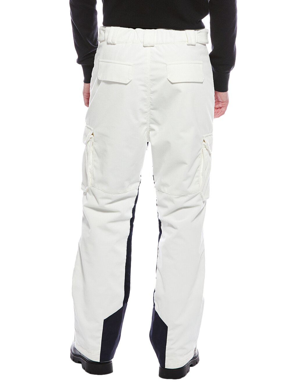 BRUNELLO CUCINELLI MEN'S WHITE SKI TROUSERS WITH CARGO POCKETS