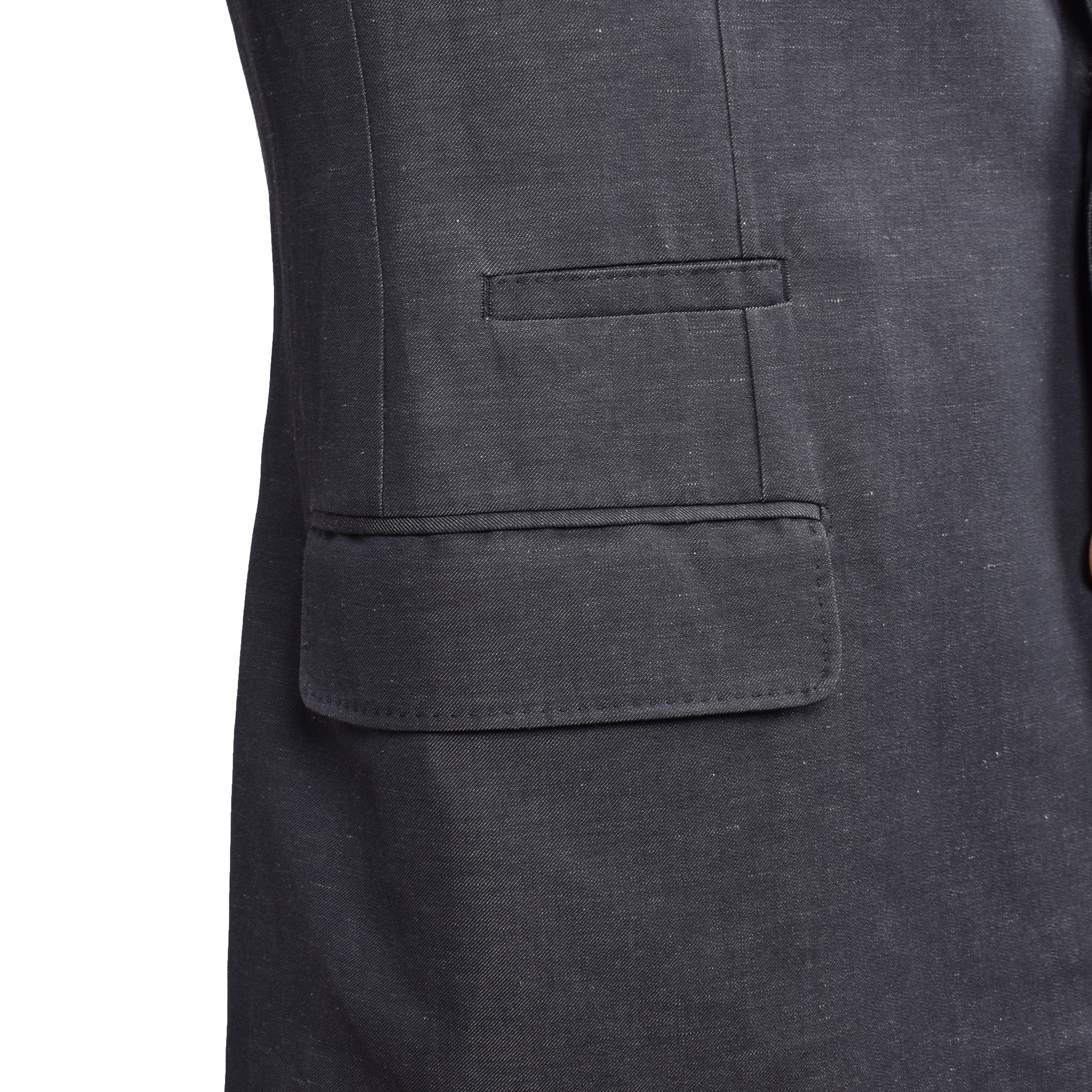 BRUNELLO CUCINELLI MEN'S GRAY WOOL LINEN BLEND SUIT