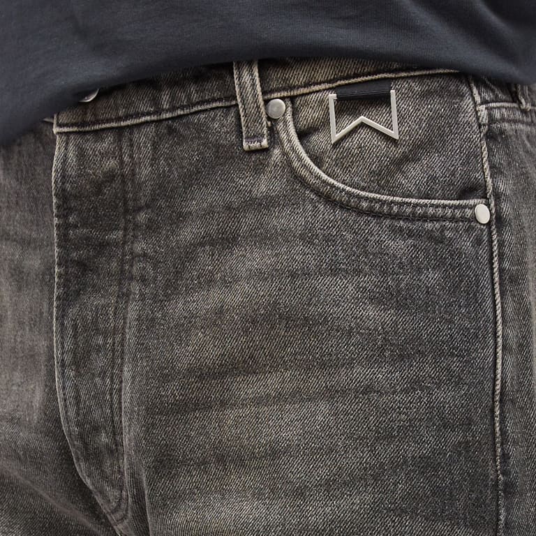 RHUDE MEN'S BLACK DENIM STRAIGHT-LEG TROUSERS