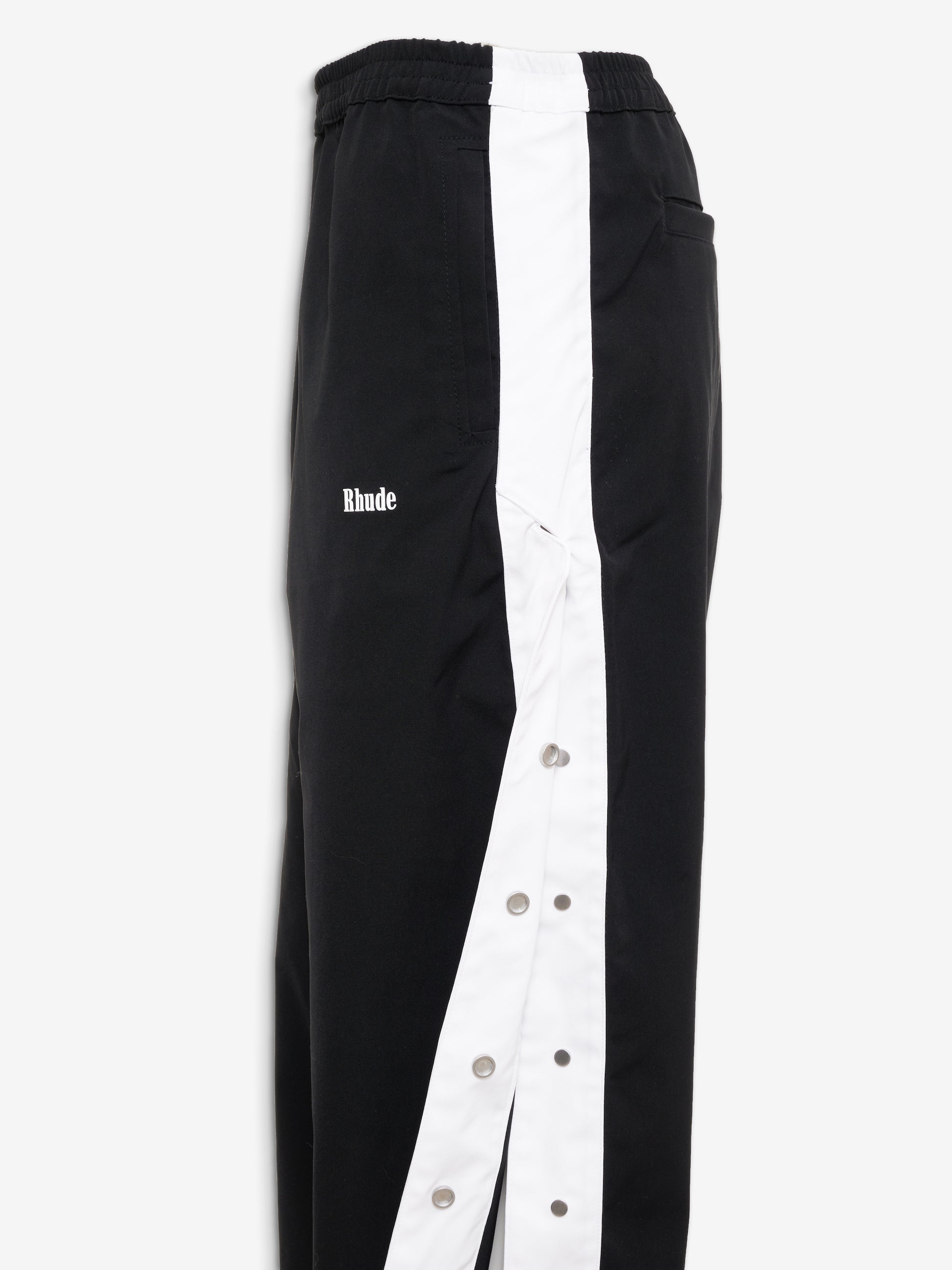 RHUDE WOMEN'S BLACK WHITE TRACK TROUSERS