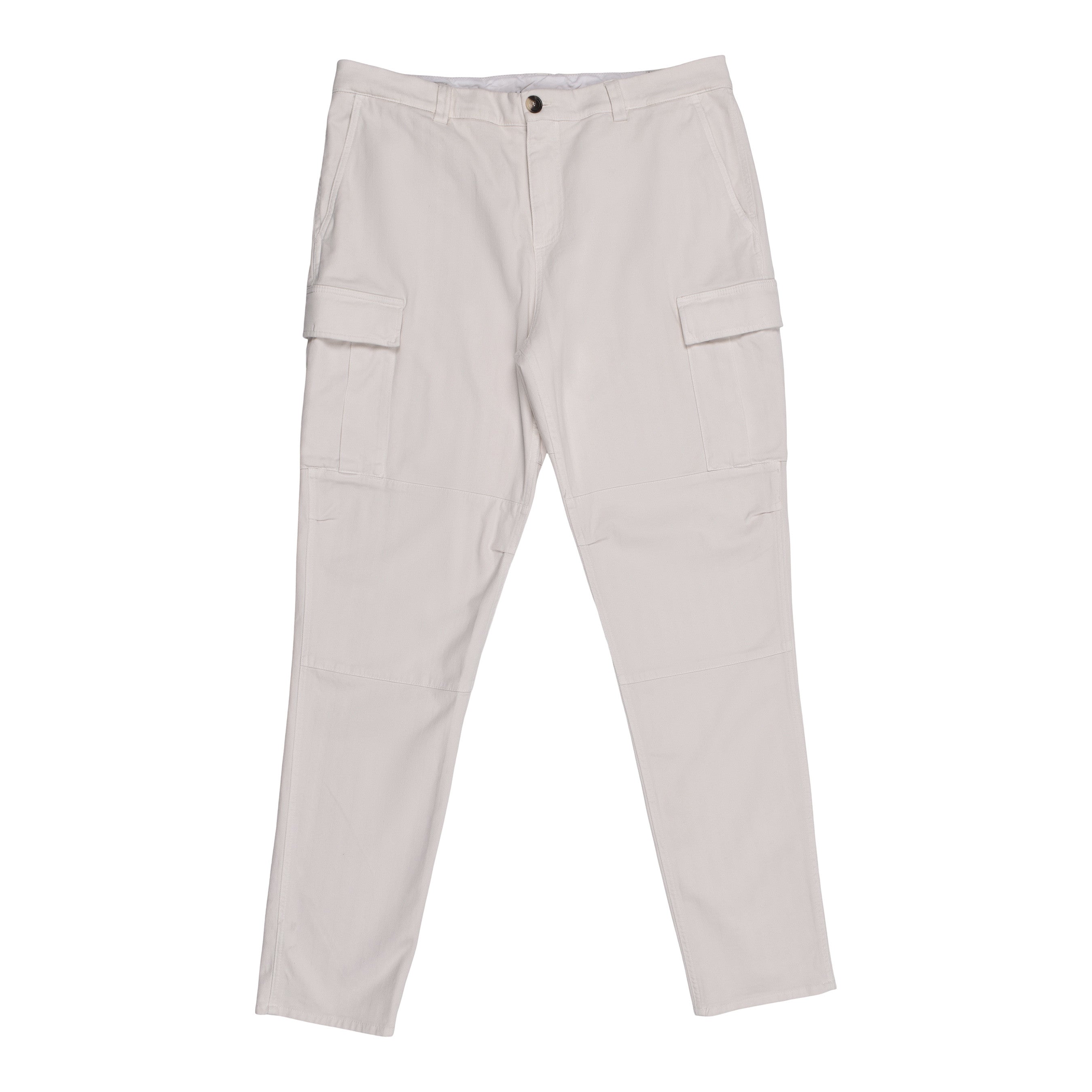 BRUNELLO CUCINELLI MEN'S OFF WHITE CARGO TROUSERS