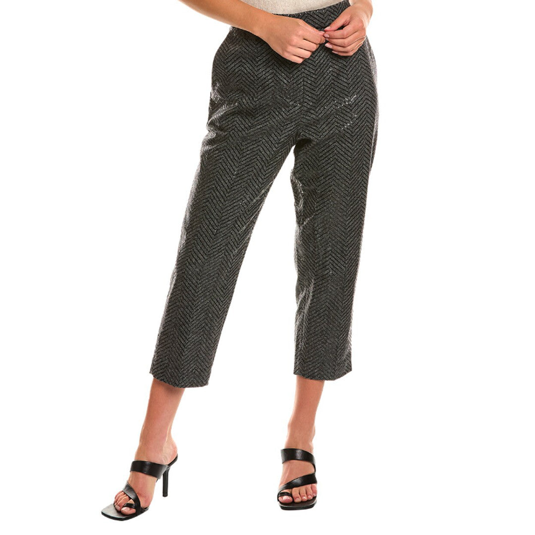 BRUNELLO CUCINELLI WOMEN'S SLATE CASHMERE BLEND SEQUIN TROUSERS