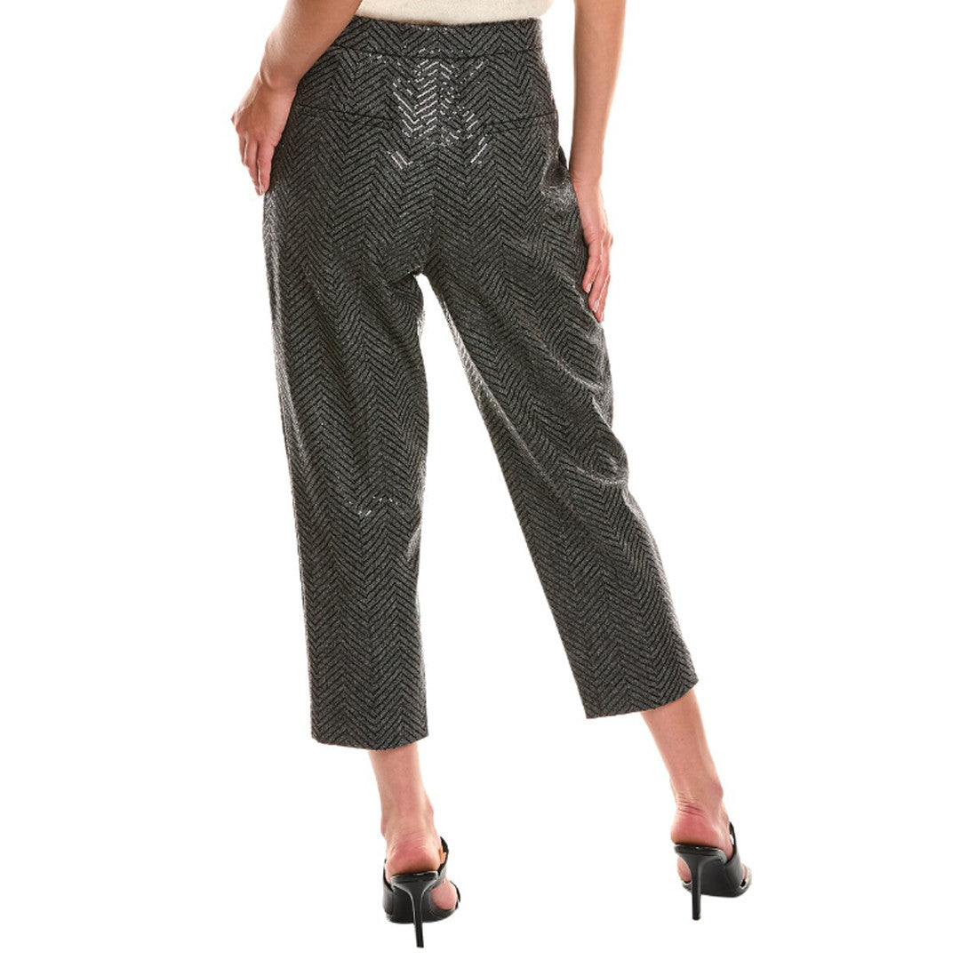 BRUNELLO CUCINELLI WOMEN'S SLATE CASHMERE BLEND SEQUIN TROUSERS