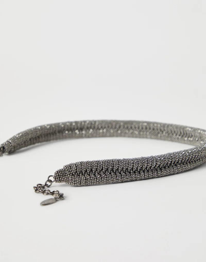 BRUNELLO CUCINELLI WOMEN'S SILVER-TONE WOVEN CHOKER NECKLACE