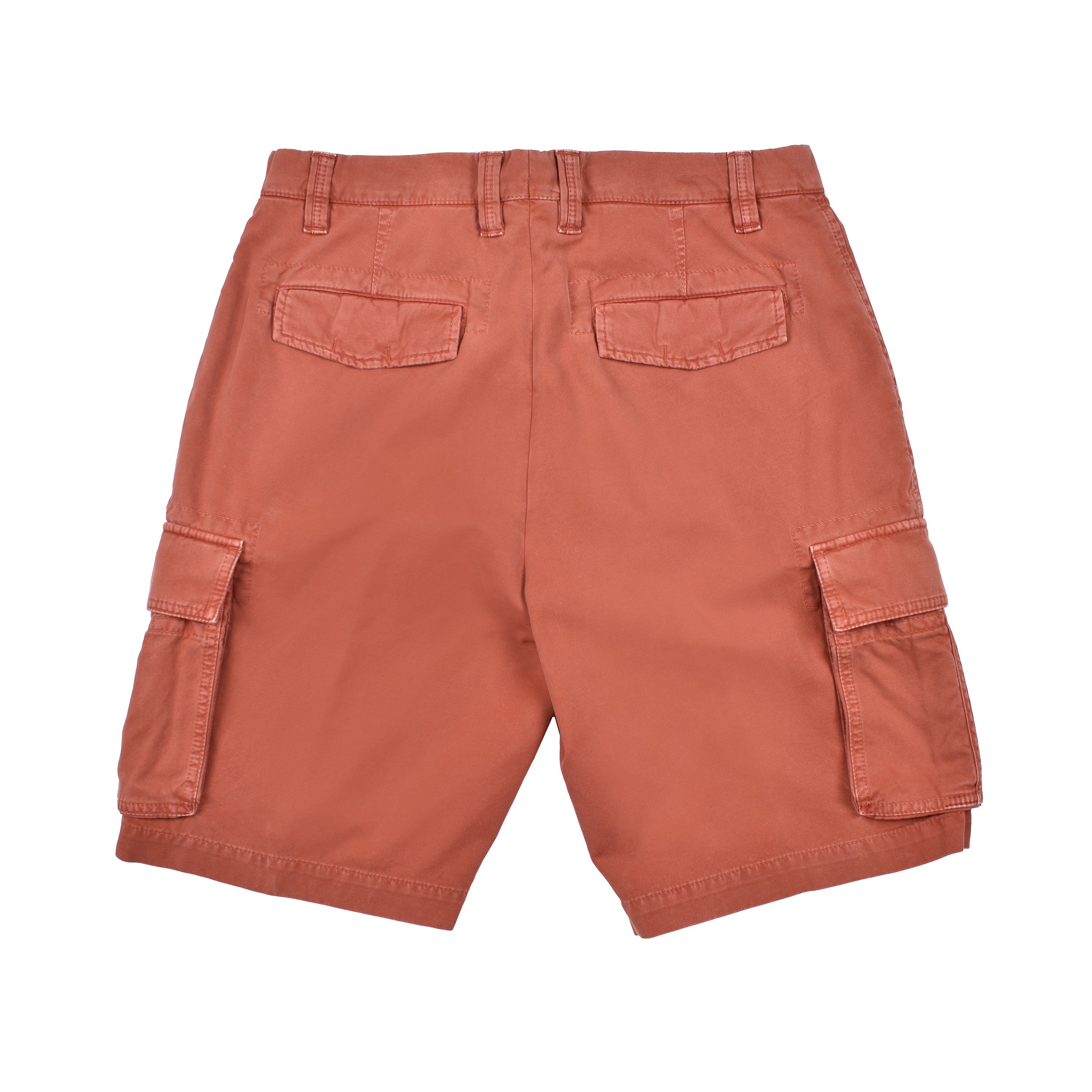 BRUNELLO CUCINELLI MEN'S ORANGE CARGO BERMUDA SHORTS