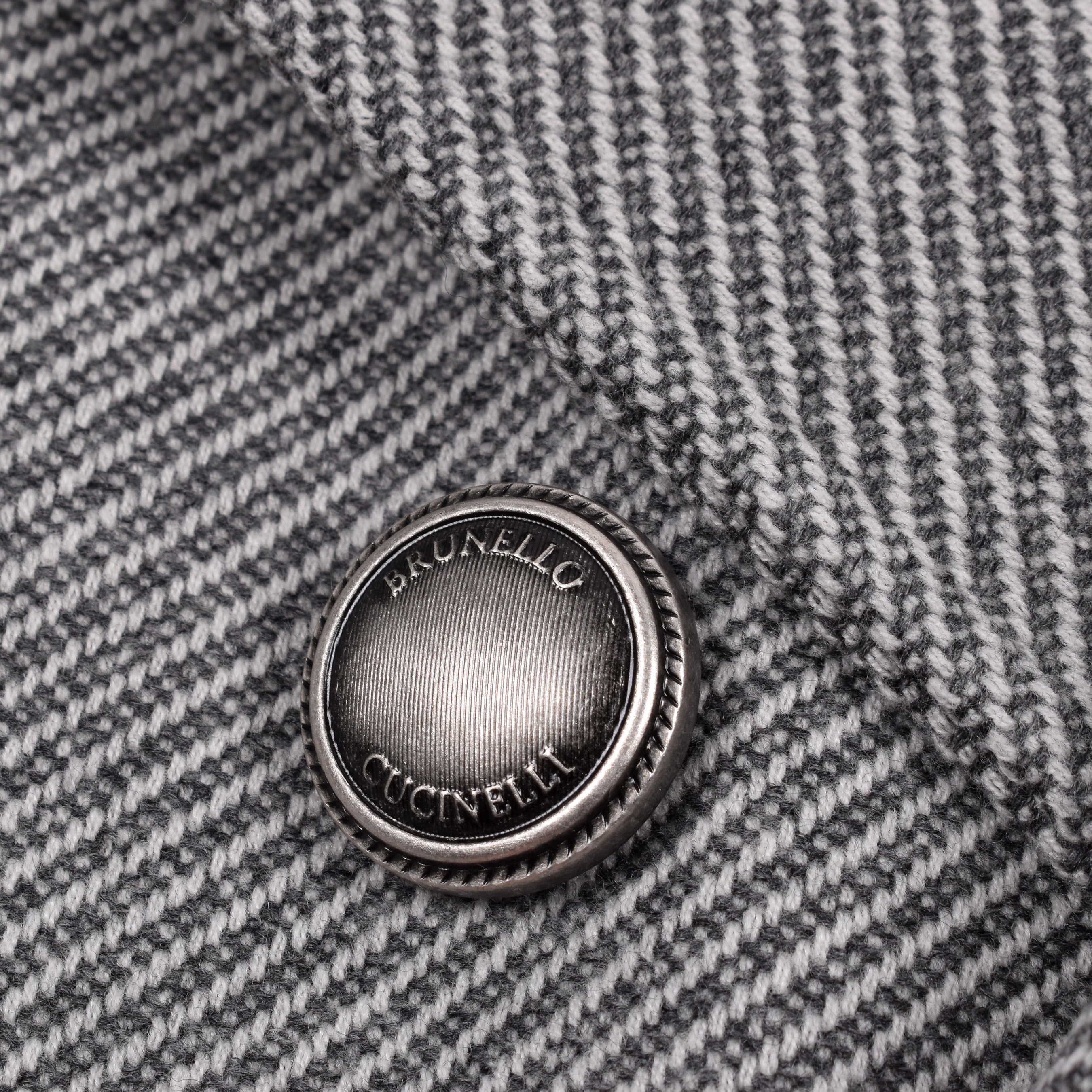 BRUNELLO CUCINELLI MEN'S GRAY CASHMERE BLEND PEA COAT