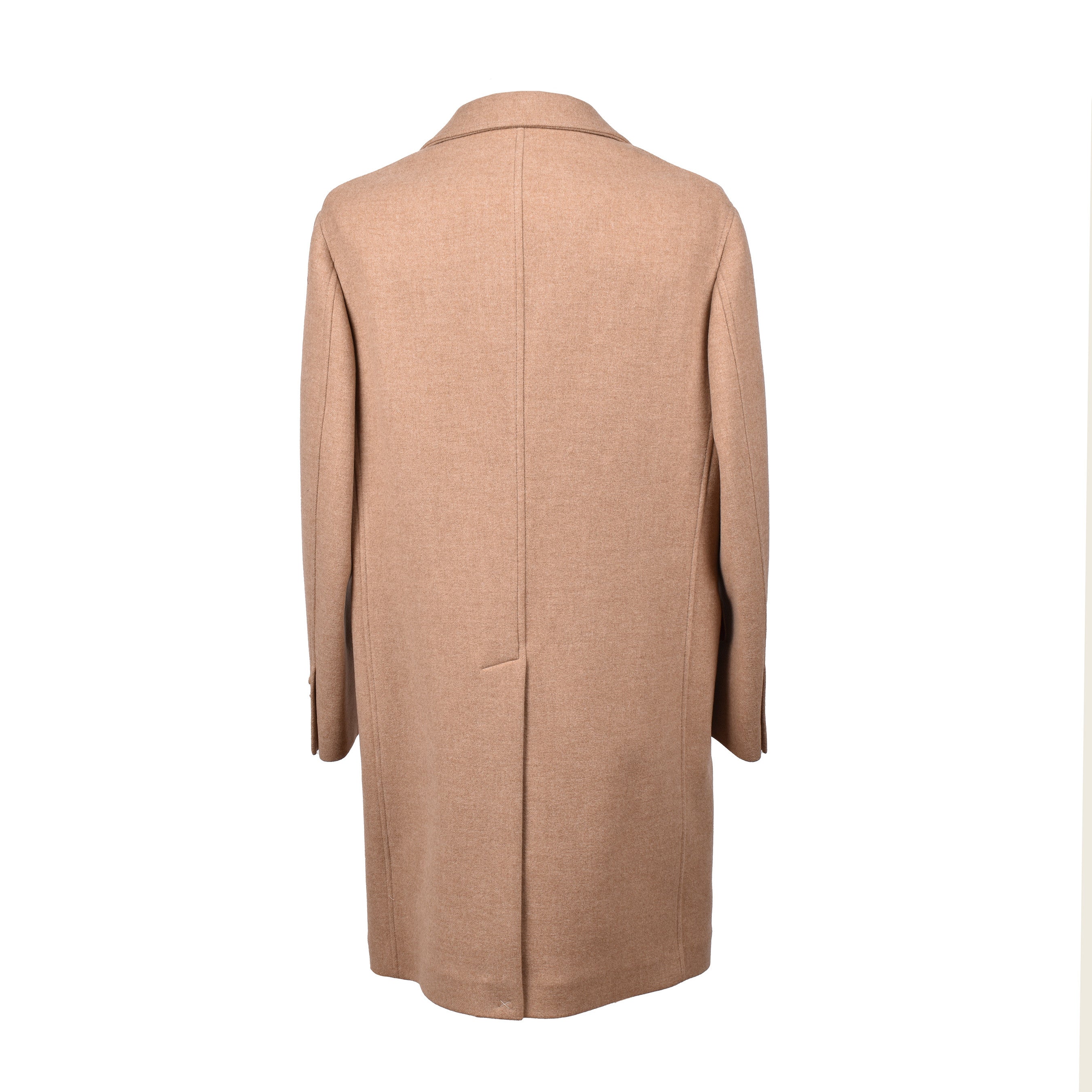 BRUNELLO CUCINELLI MEN'S LIGHT CAMEL CASHMERE BLEND LONG COAT