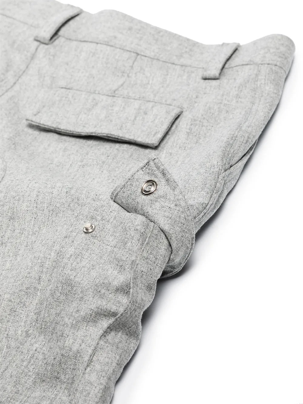 BRUNELLO CUCINELLI MEN'S GRAY TAILORED CARGO TROUSERS