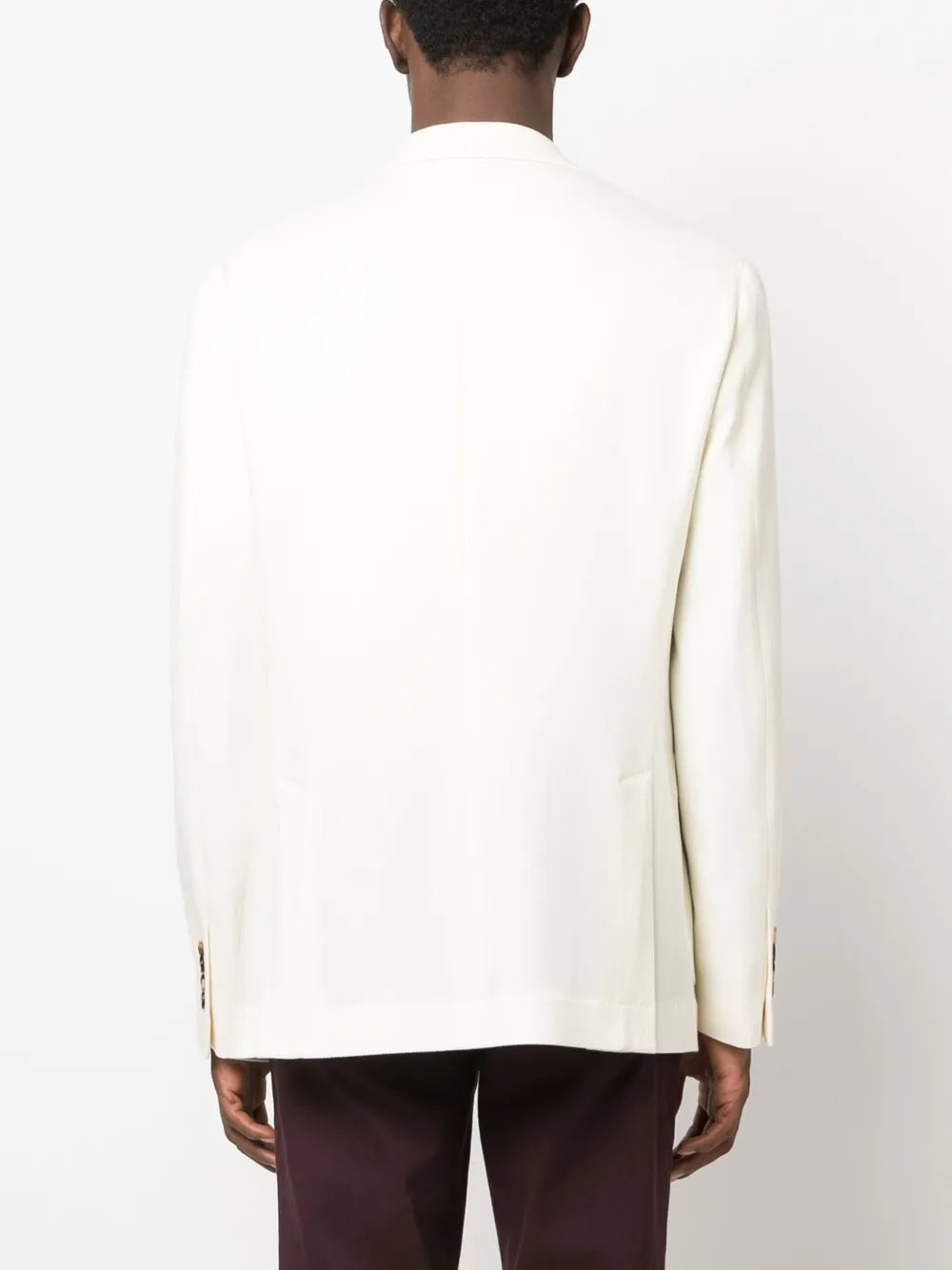 BRUNELLO CUCINELLI MEN'S IVORY SINGLE-BREASTED BLAZER