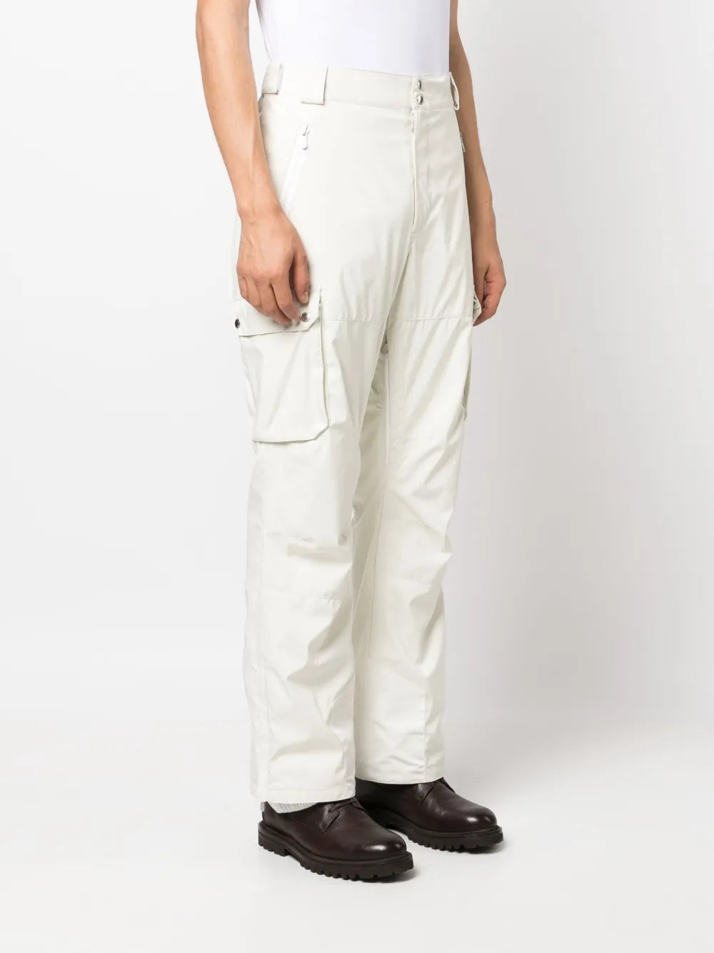 BRUNELLO CUCINELLI MEN'S WHITE CARGO TROUSERS WITH POCKETS
