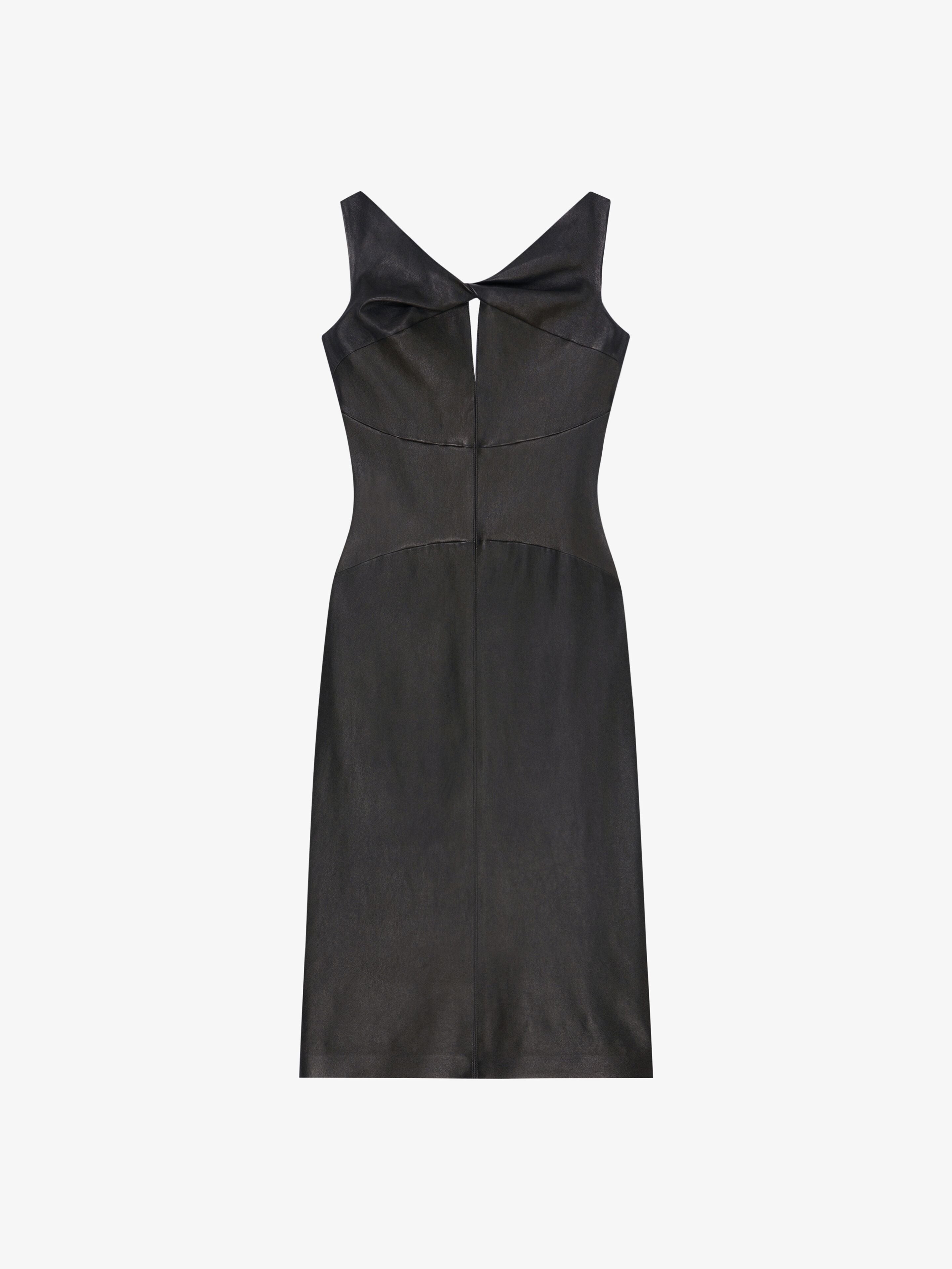 GIVENCHY WOMEN'S BLACK LEATHER TWISTED DRESS