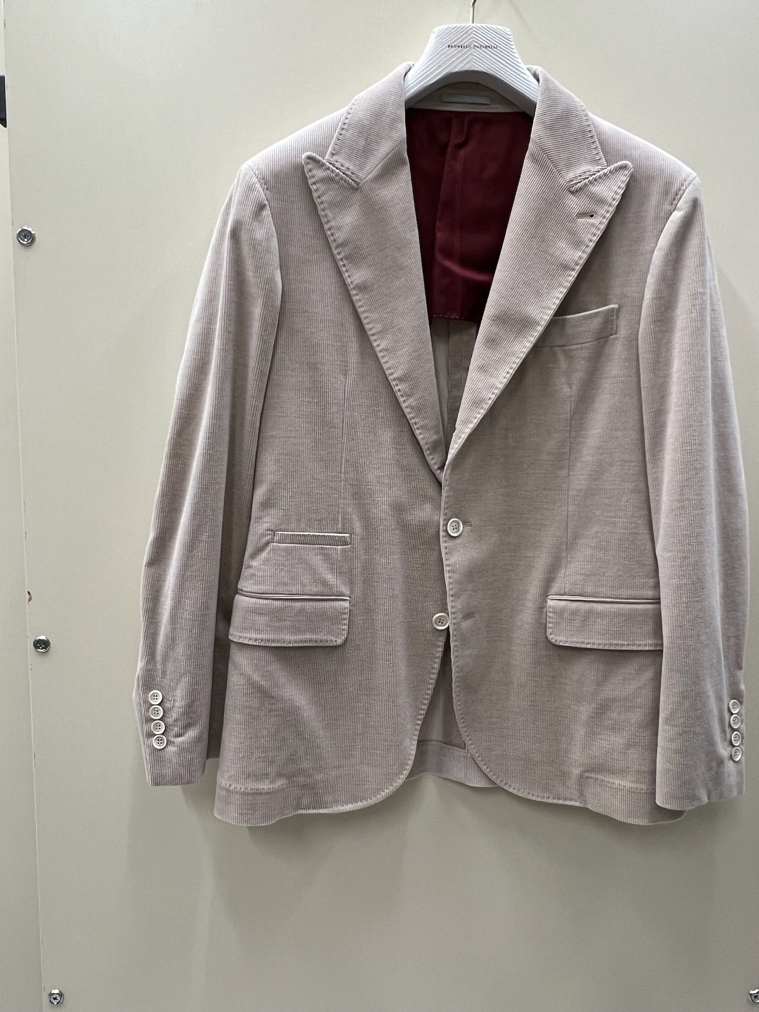 BRUNELLO CUCINELLI MEN'S SAND CASHMERE BLEND CORDUROY BLAZER