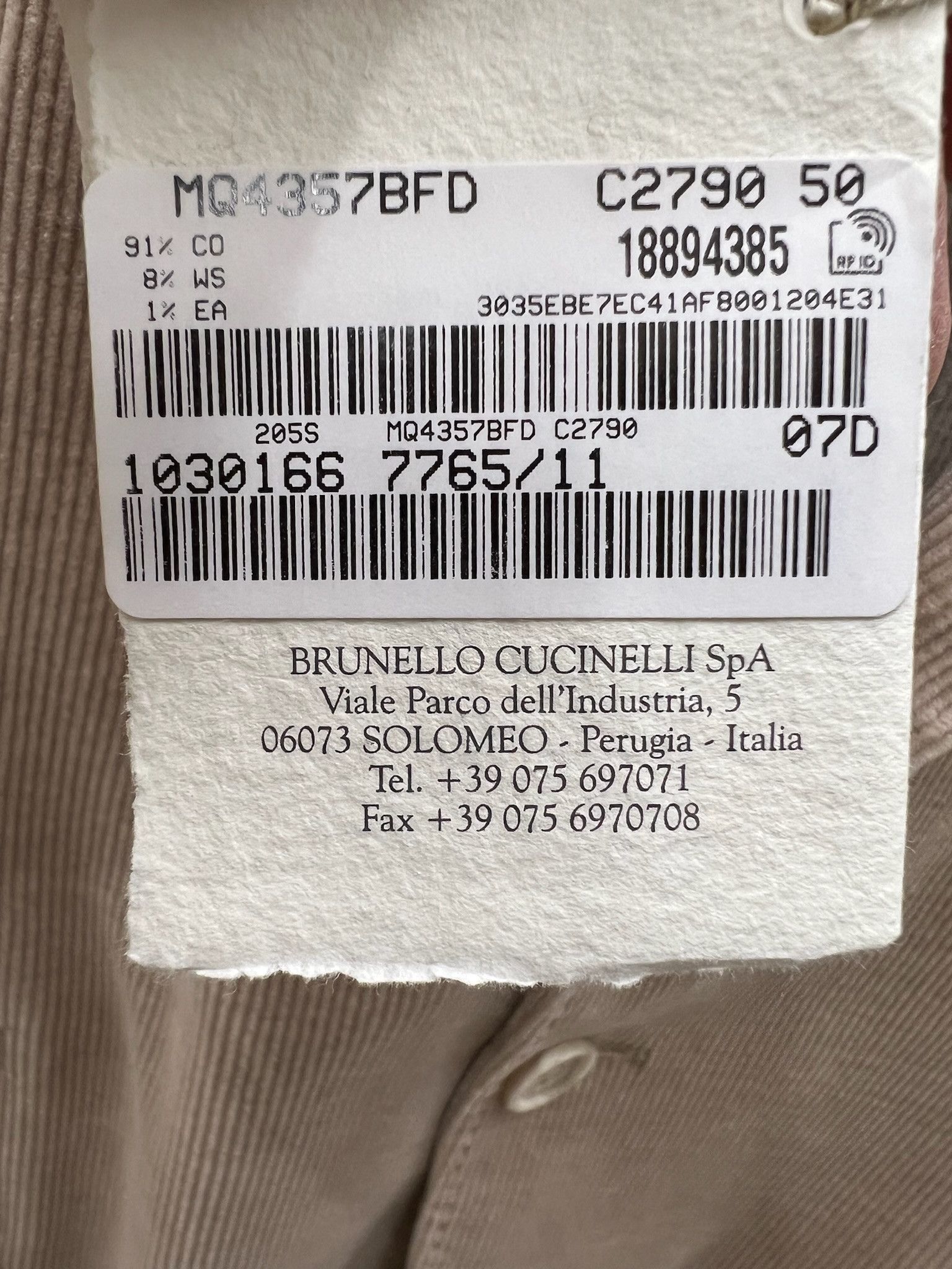 BRUNELLO CUCINELLI MEN'S SAND CASHMERE BLEND CORDUROY BLAZER