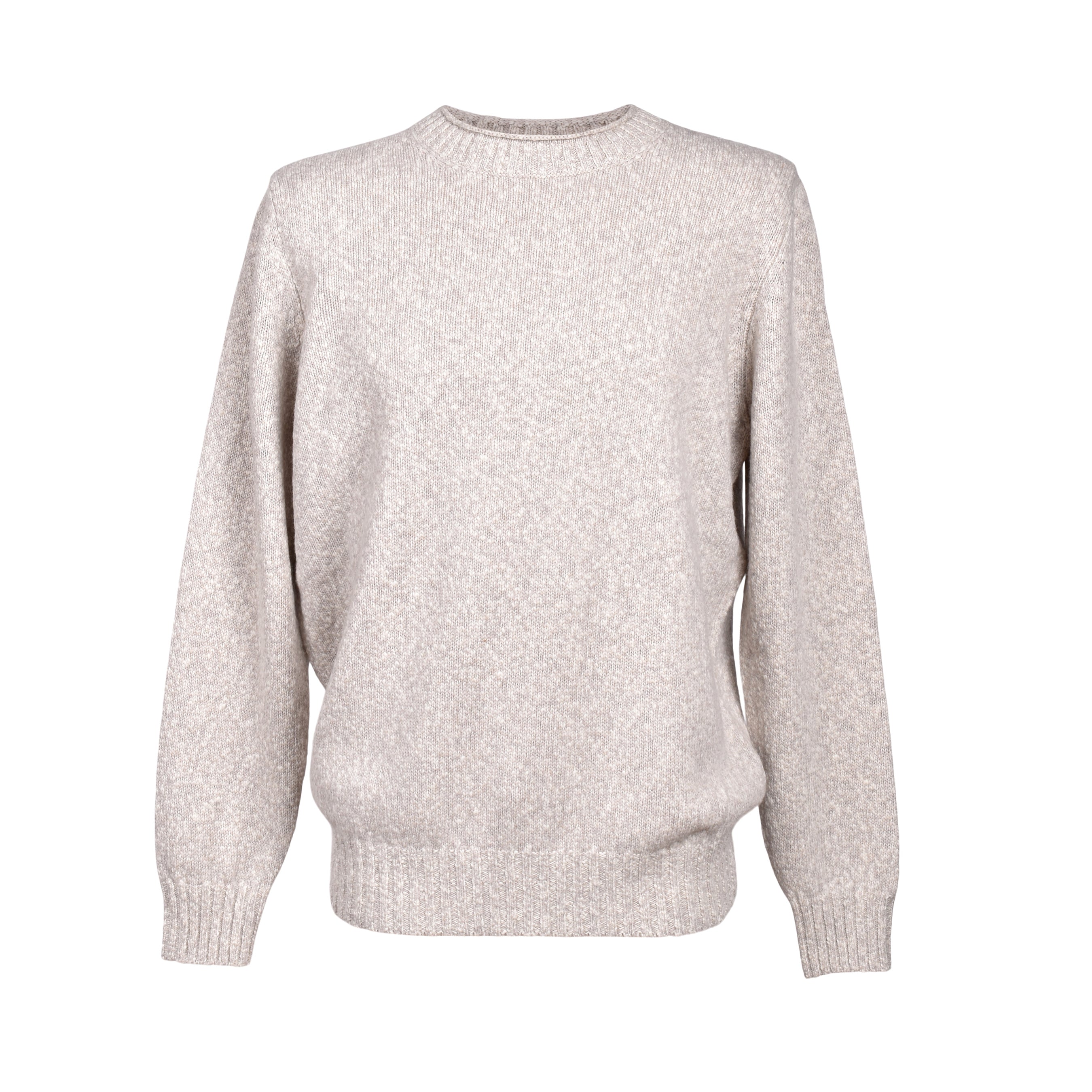 BRUNELLO CUCINELLI MEN'S MOTHER OF PEARL CASHMERE BLEND KNIT SWEATER
