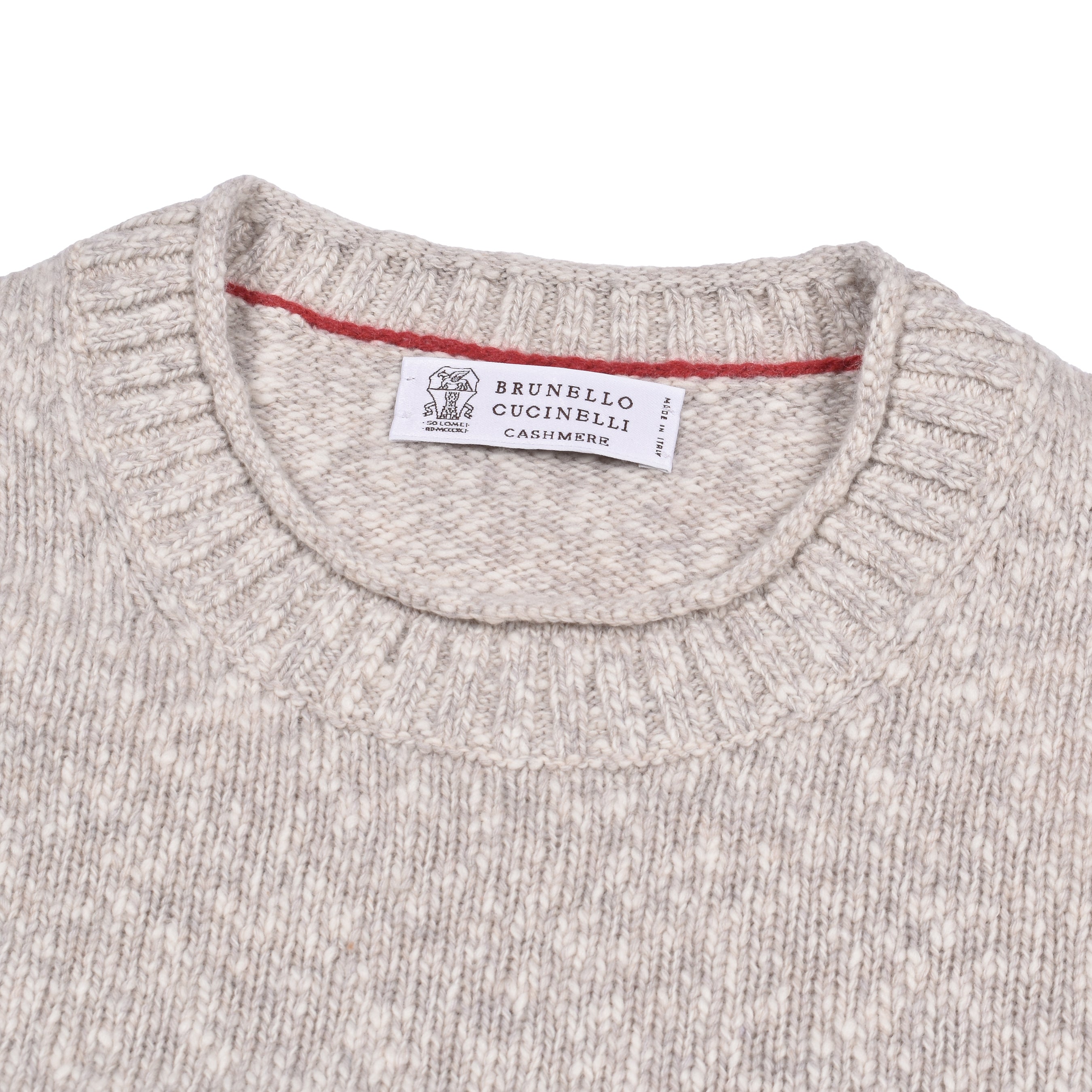 BRUNELLO CUCINELLI MEN'S MOTHER OF PEARL CASHMERE BLEND KNIT SWEATER