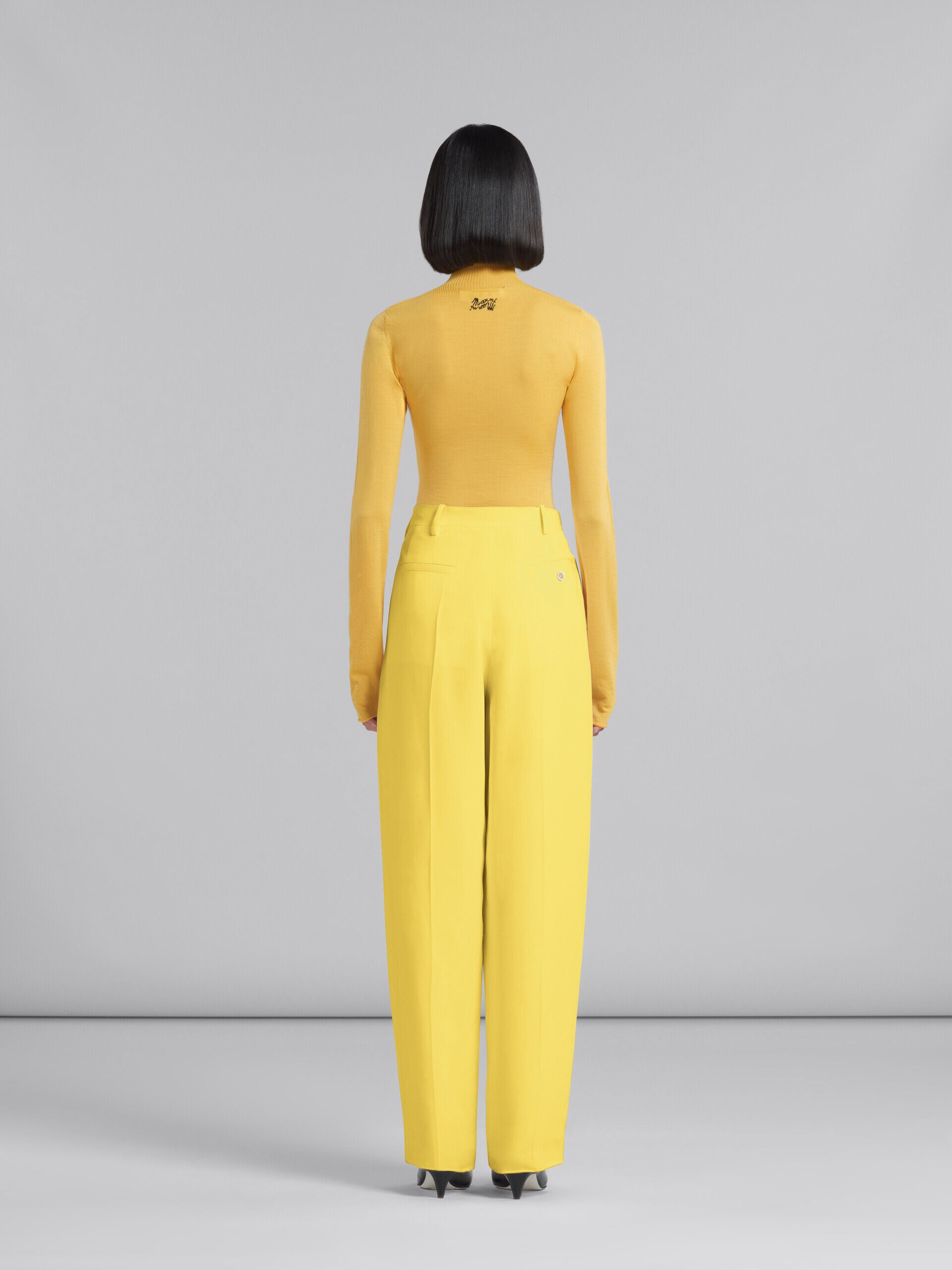 MARNI WOMEN'S YELLOW LOOSE-FIT TAILORED TROUSERS