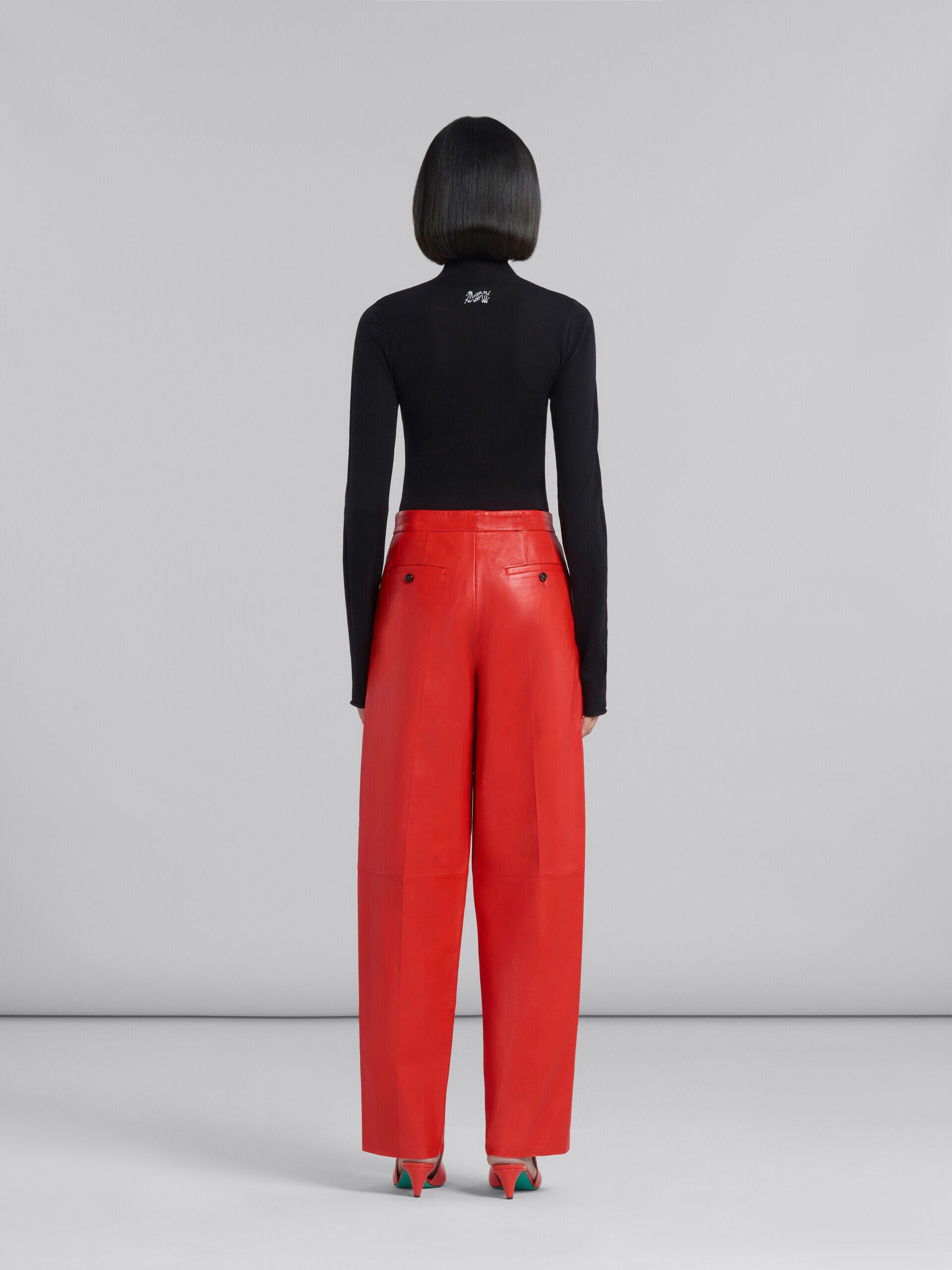 MARNI WOMEN'S RED WIDE-LEG TROUSERS
