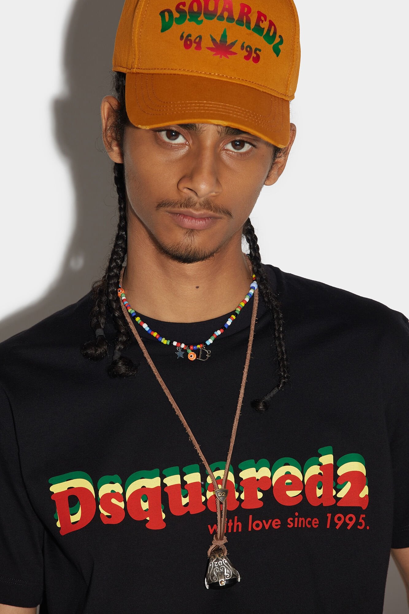 DSQUARED2 MEN'S BLACK GRAPHIC LOGO T-SHIRT