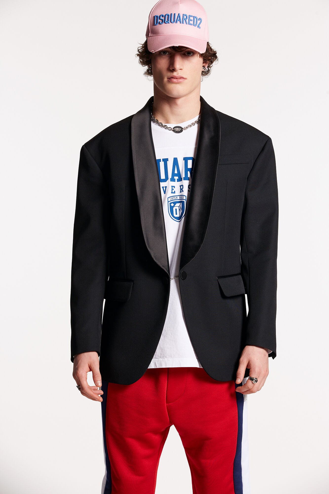 DSQUARED2 MEN'S BLACK SHAWL COLLAR BLAZER