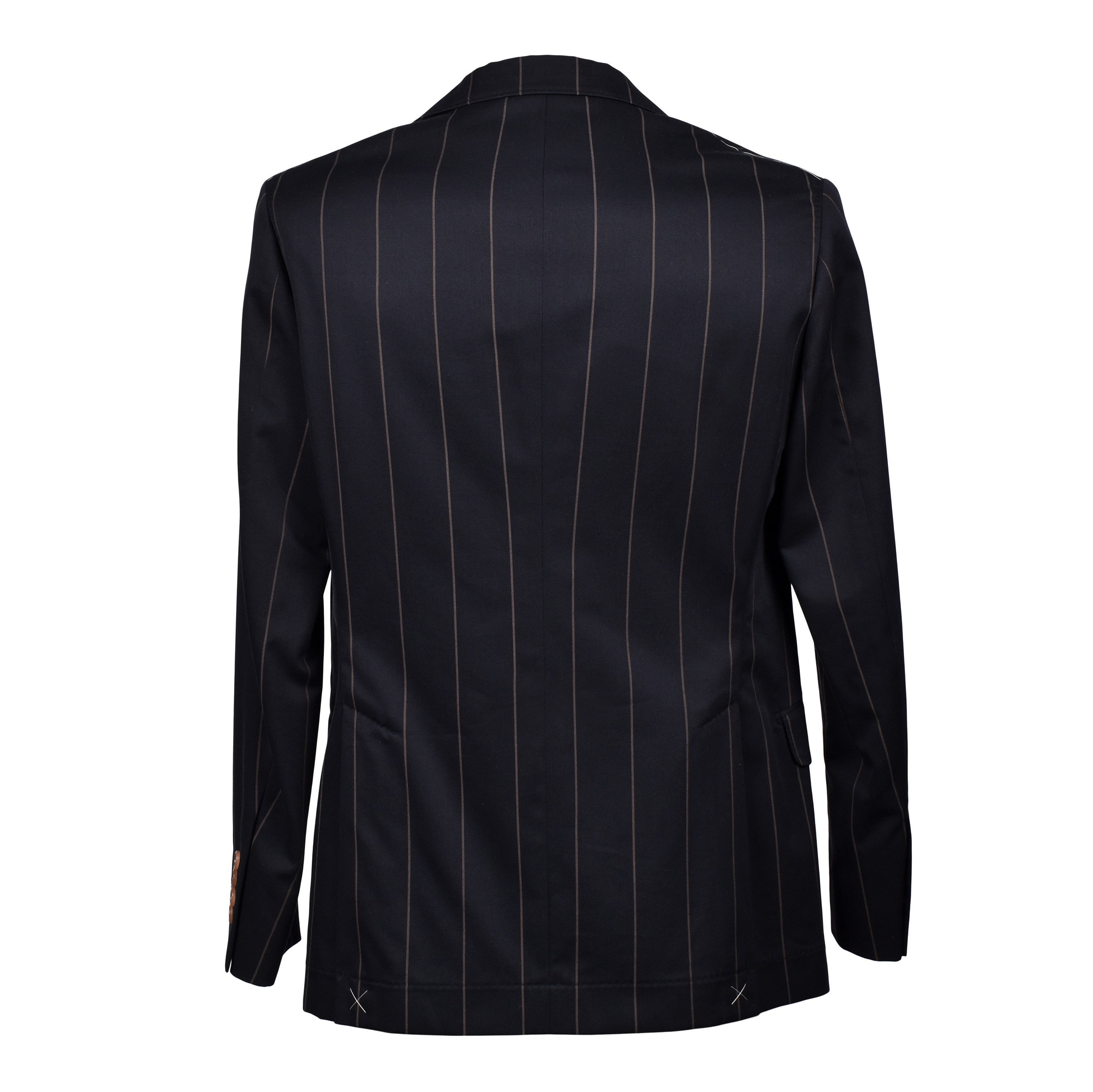 BRUNELLO CUCINELLI MEN'S BLACK WOOL BLEND STRIPED SUIT