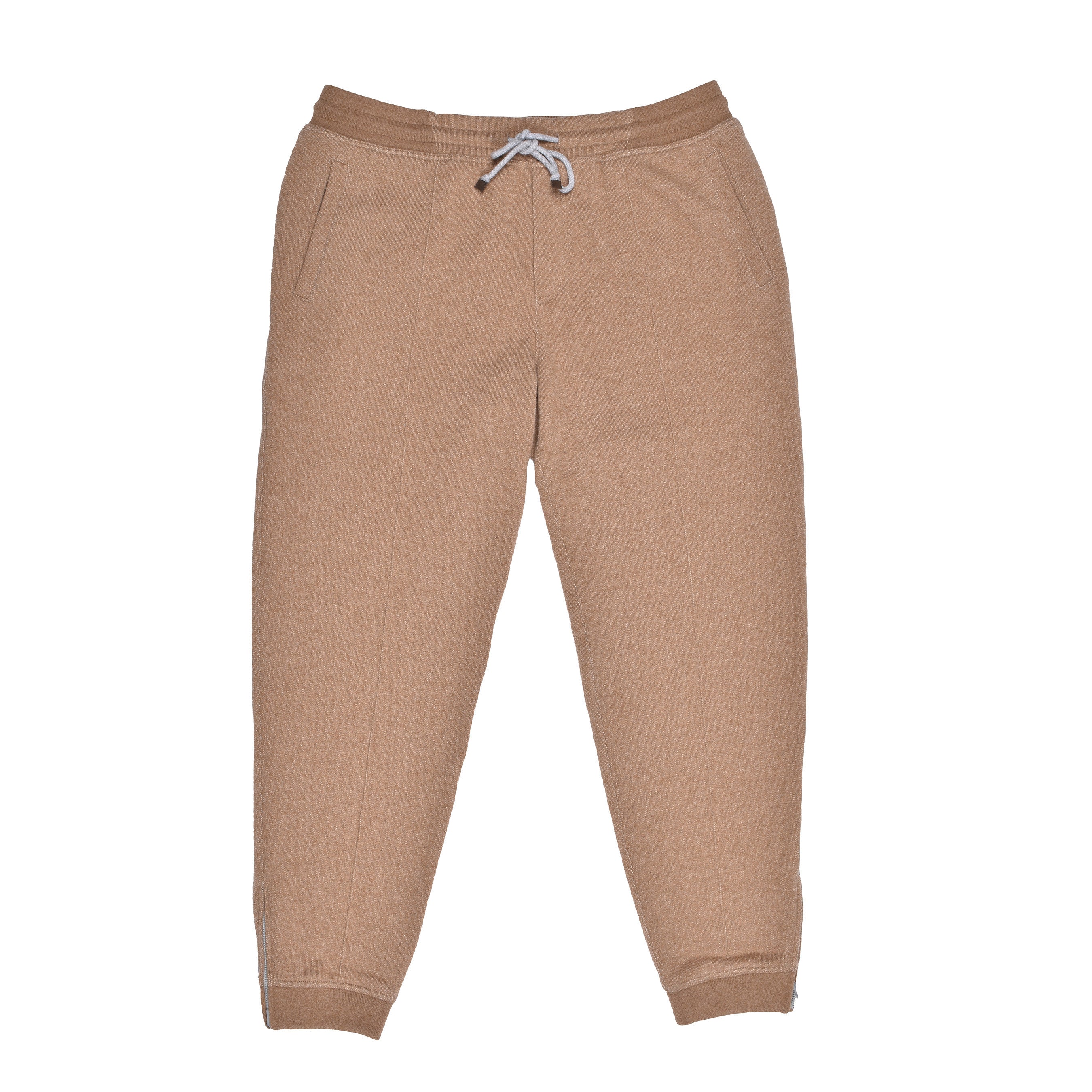 BRUNELLO CUCINELLI MEN'S CAMEL CASHMERE ATHLETIC TROUSERS