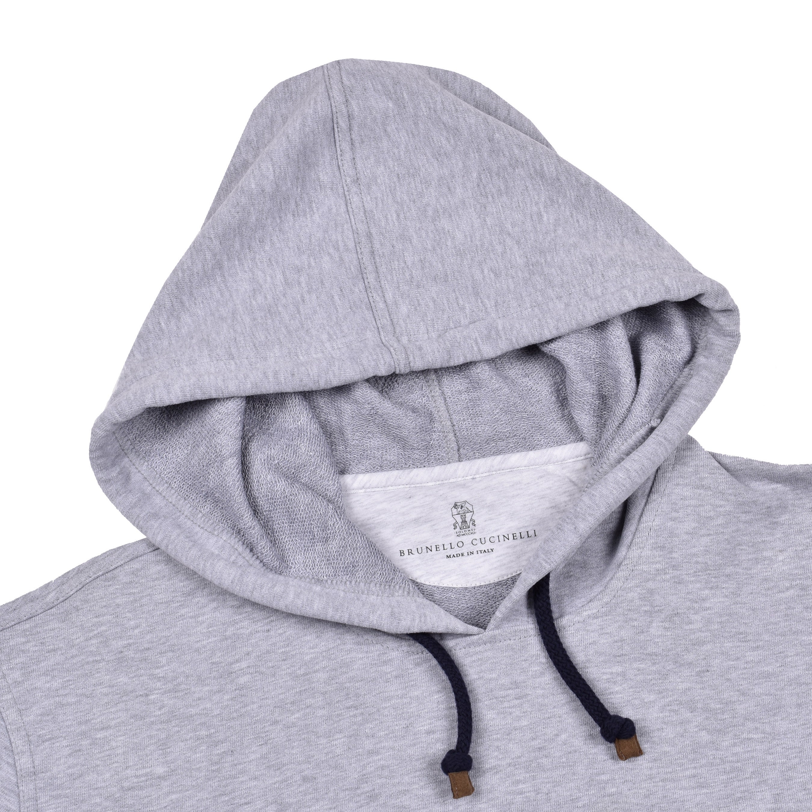 BRUNELLO CUCINELLI MEN'S GRAY LOGO HOODIE SWEATSHIRT