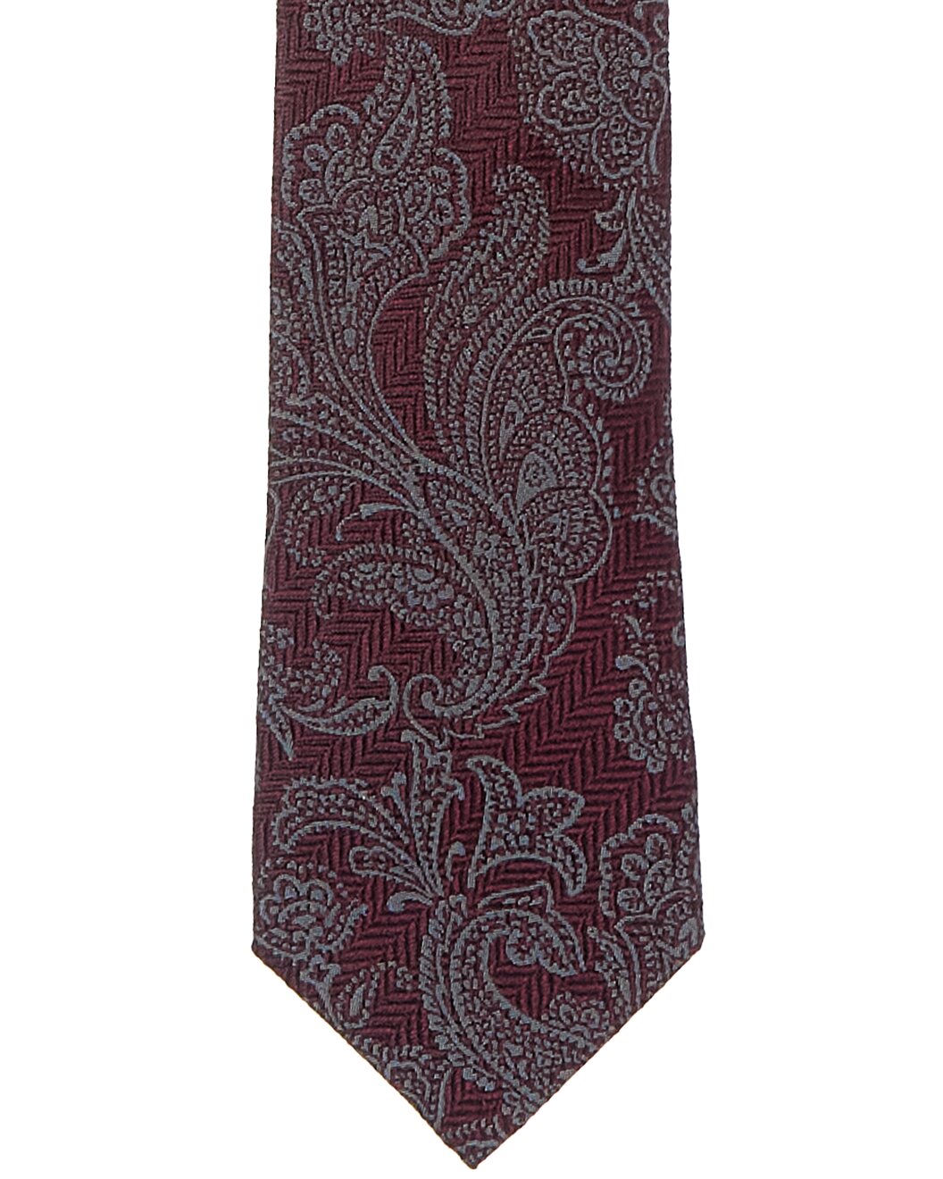 BRUNELLO CUCINELLI MEN'S GREY SILK BLEND PAISLEY TIE