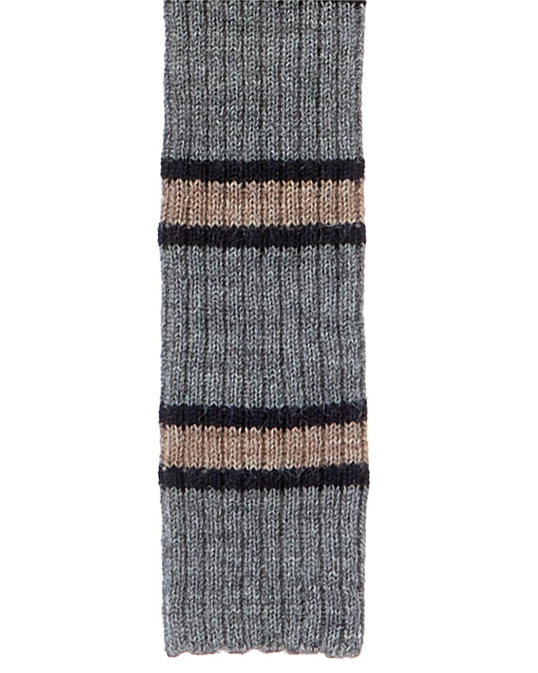 BRUNELLO CUCINELLI MEN'S GREY NAVY WOOL BLEND KNIT TIE