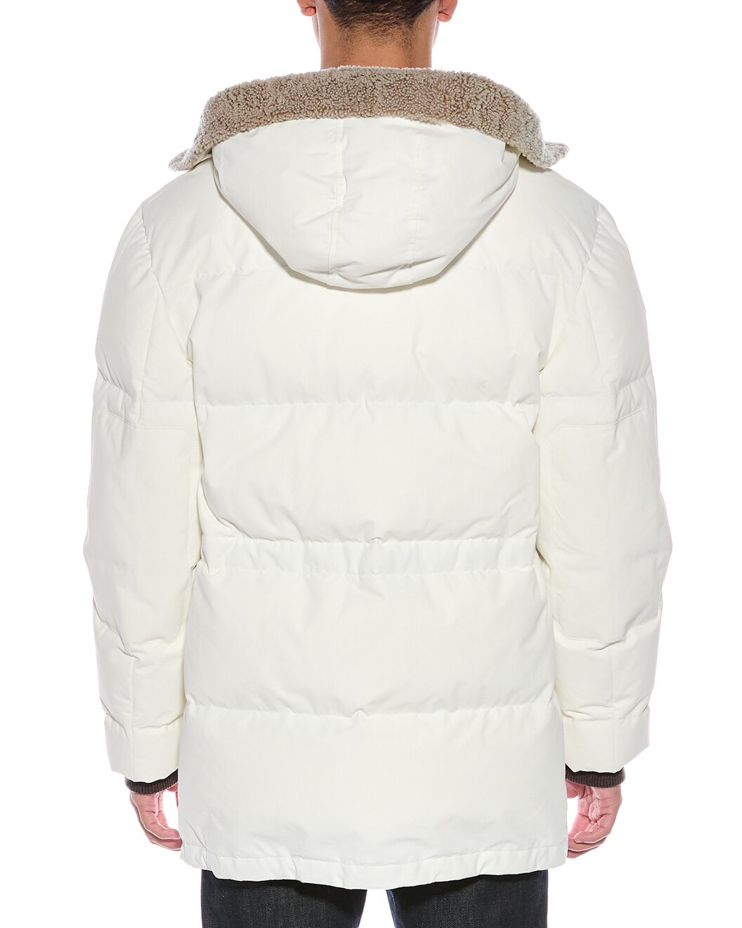 Men’s Hooded Padded Jacket in Ivory