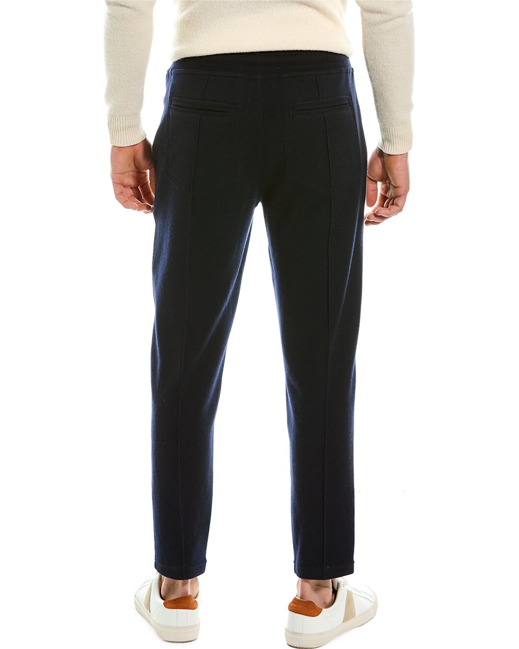 BRUNELLO CUCINELLI MEN'S NAVY DRAWSTRING TAILORED TROUSERS