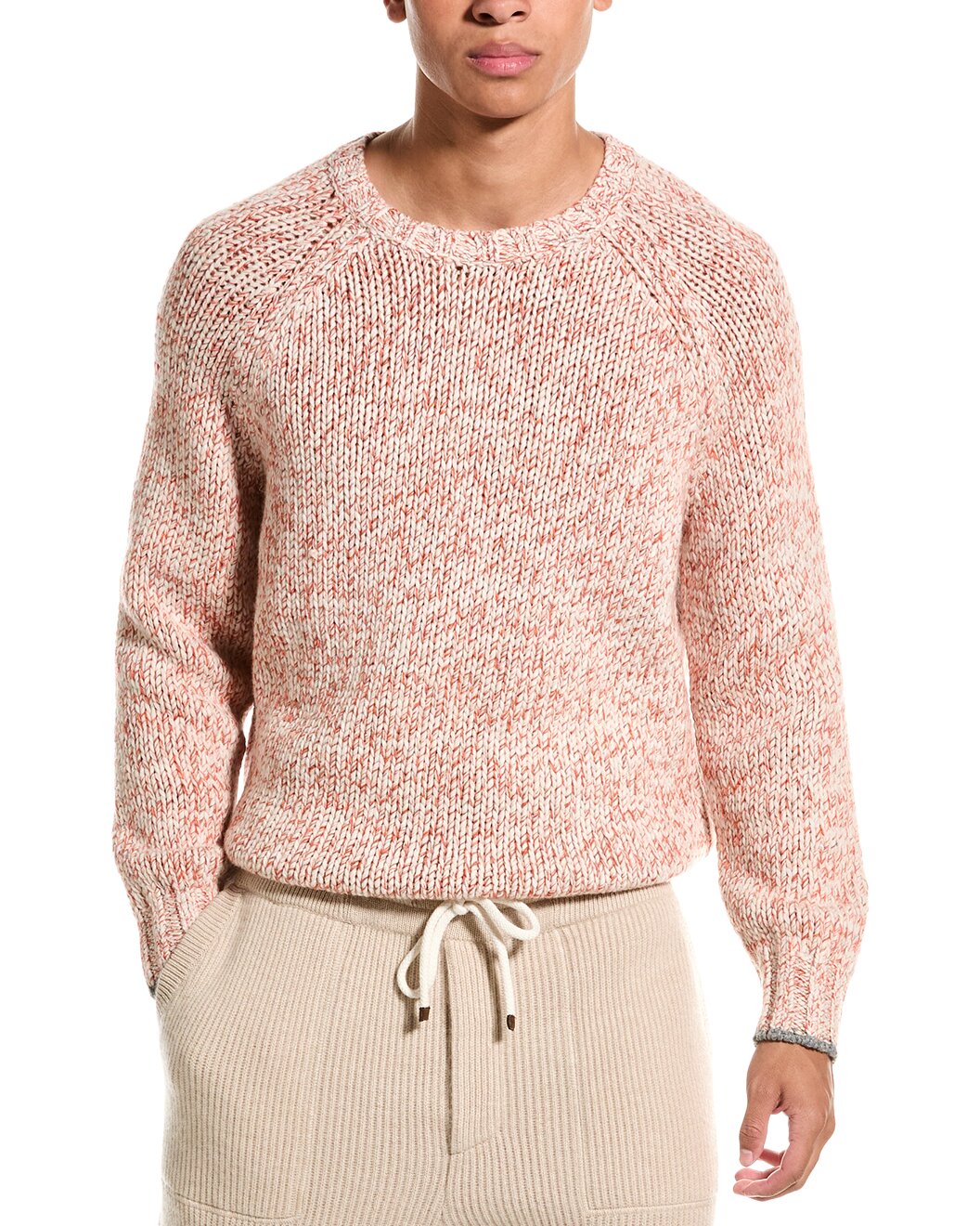 BRUNELLO CUCINELLI MEN'S MARLED KNIT CREWNECK SWEATER