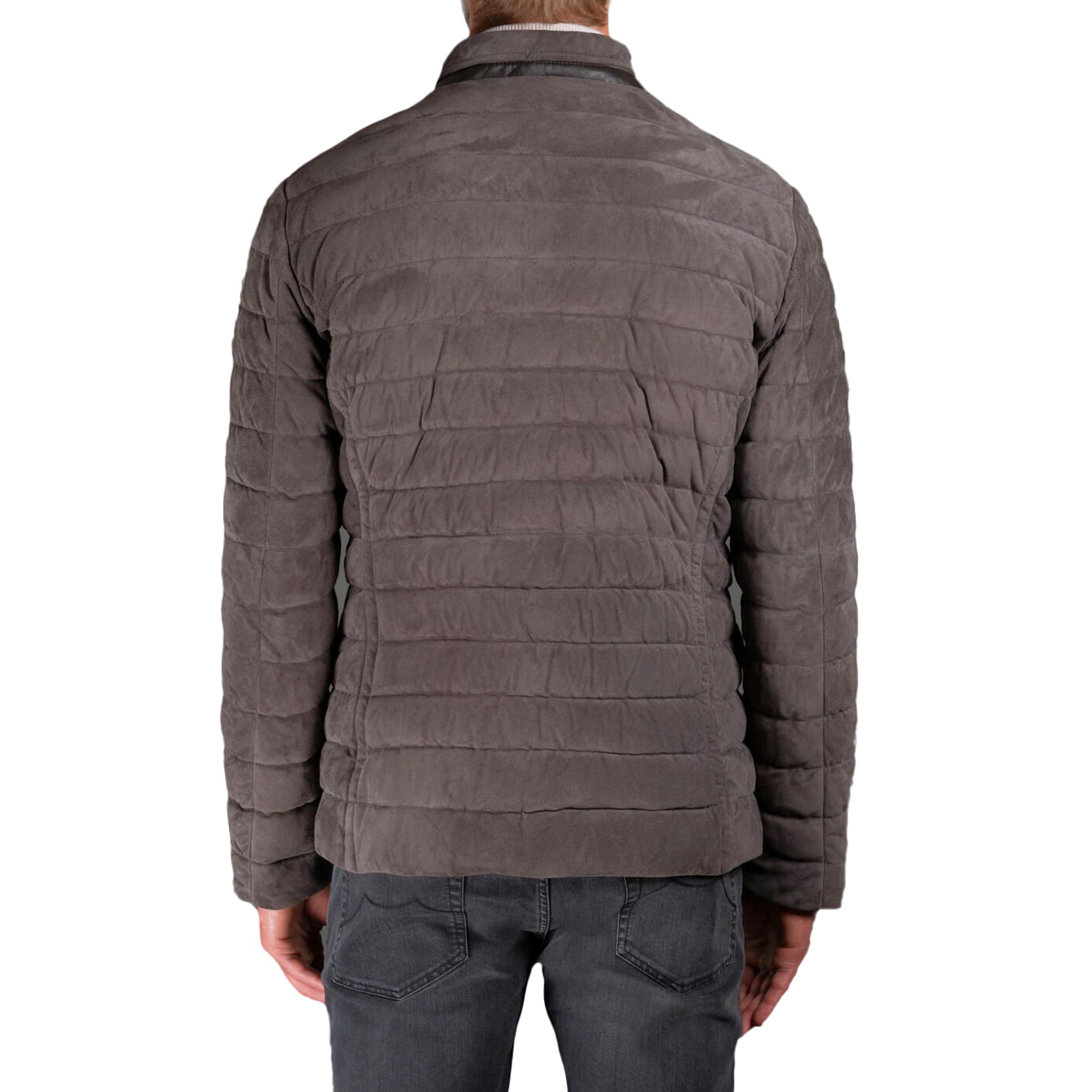 MOORER MEN'S SMOKE QUILTED BUTTON-UP JACKET