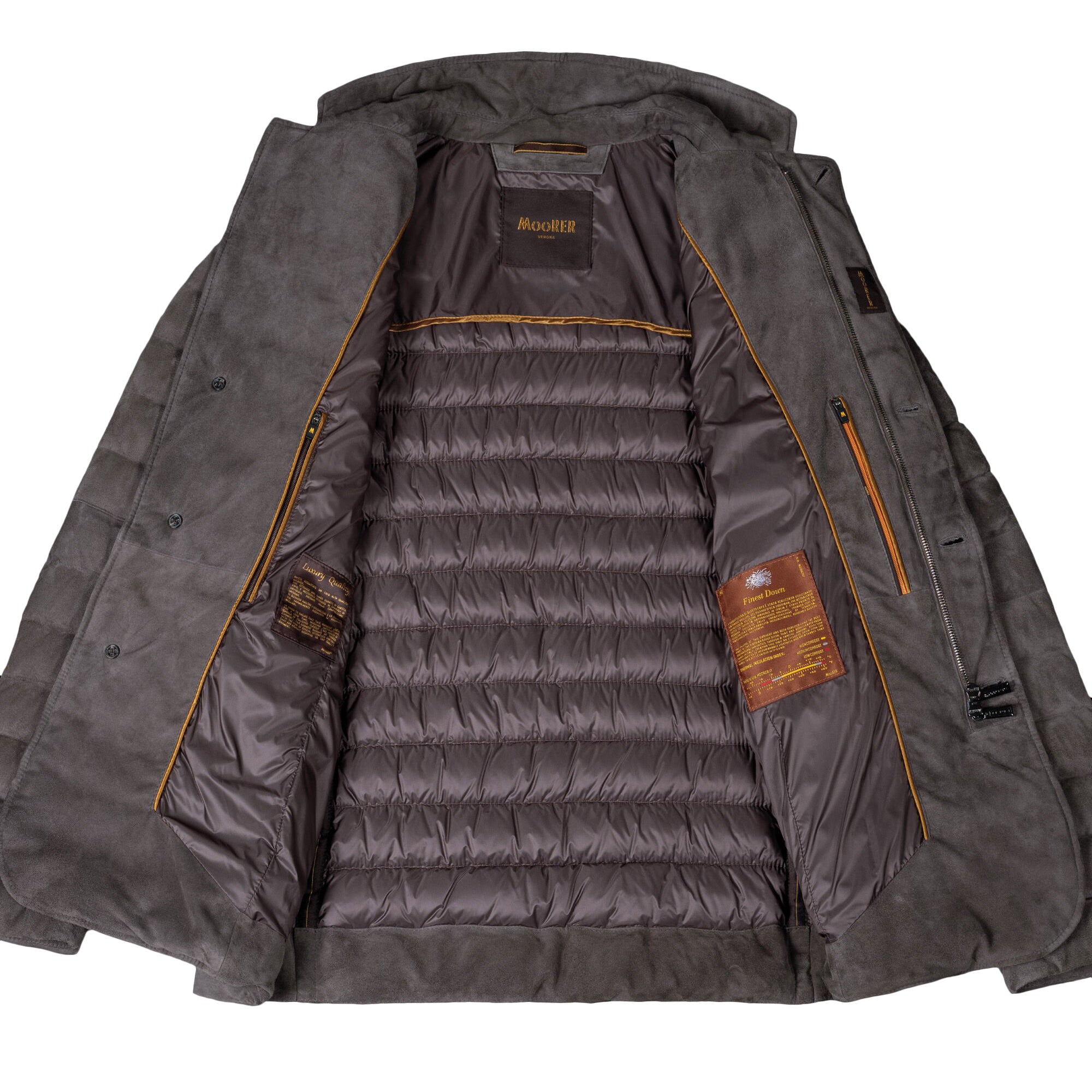 MOORER MEN'S SMOKE QUILTED BUTTON-UP JACKET