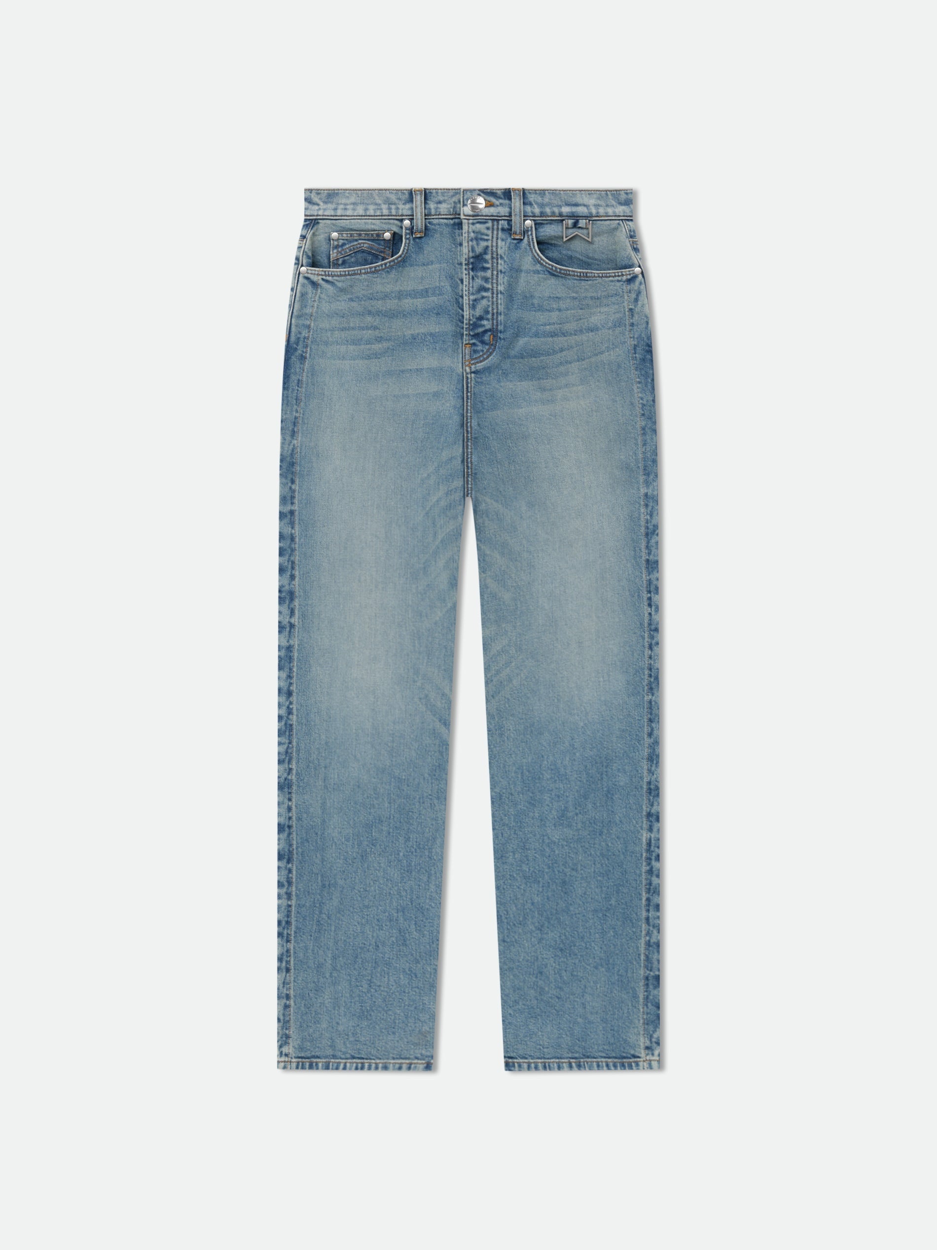 RHUDE MEN'S INDIGO DENIM STRAIGHT-LEG TROUSERS
