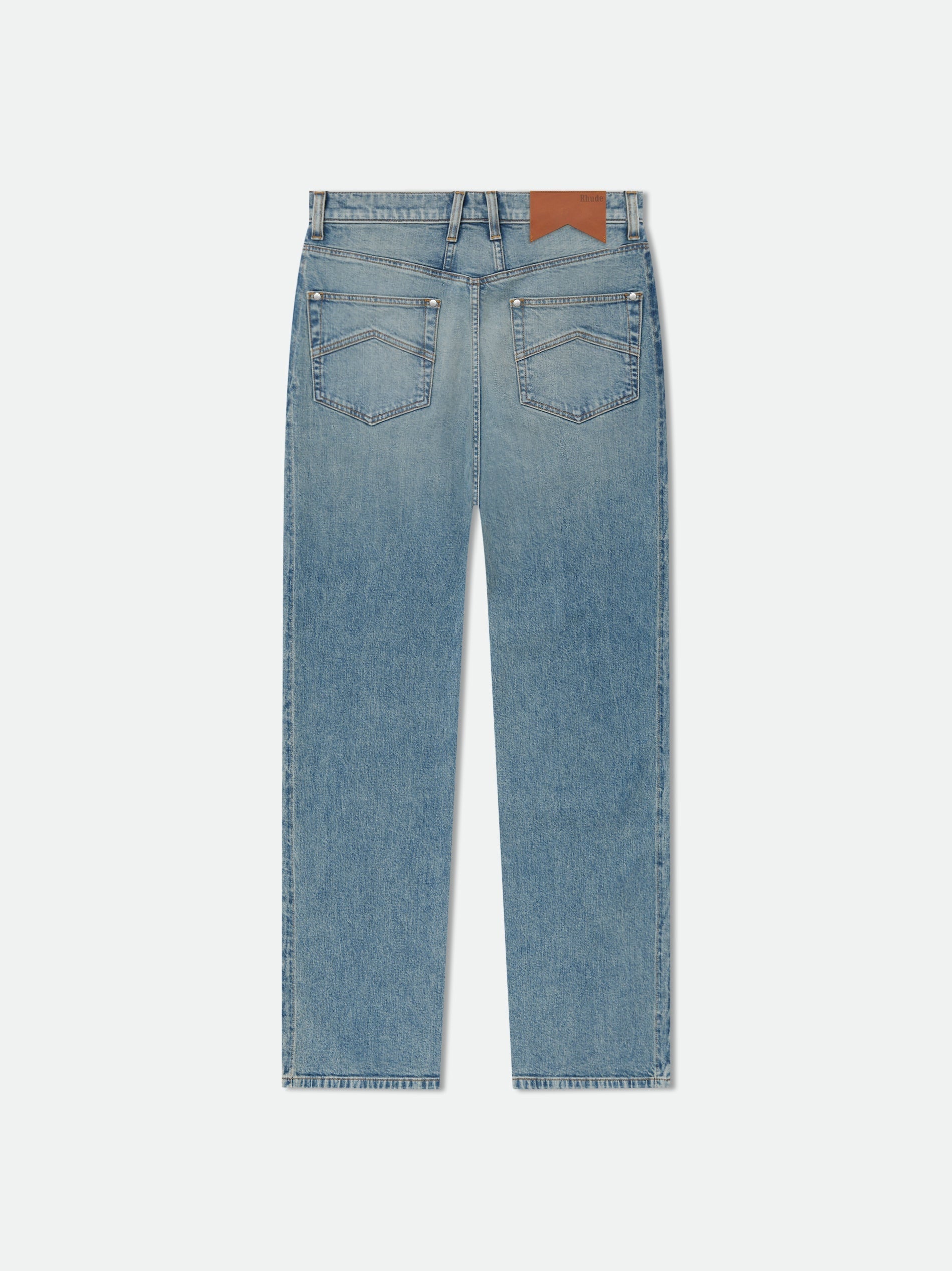RHUDE MEN'S INDIGO DENIM STRAIGHT-LEG TROUSERS