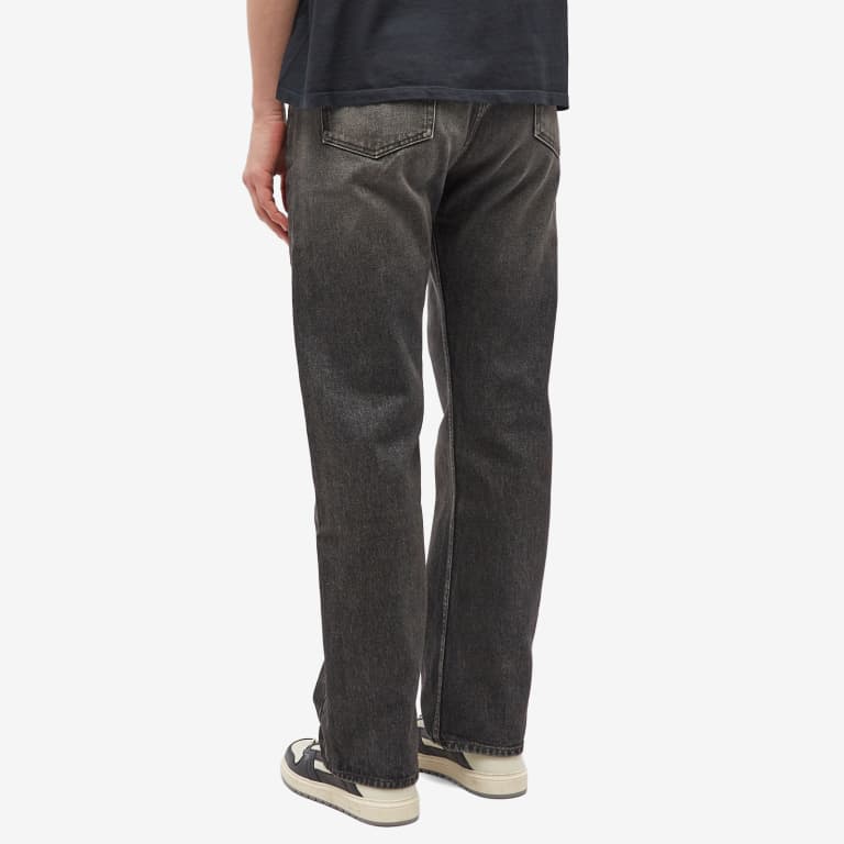 RHUDE MEN'S BLACK DENIM STRAIGHT-LEG TROUSERS