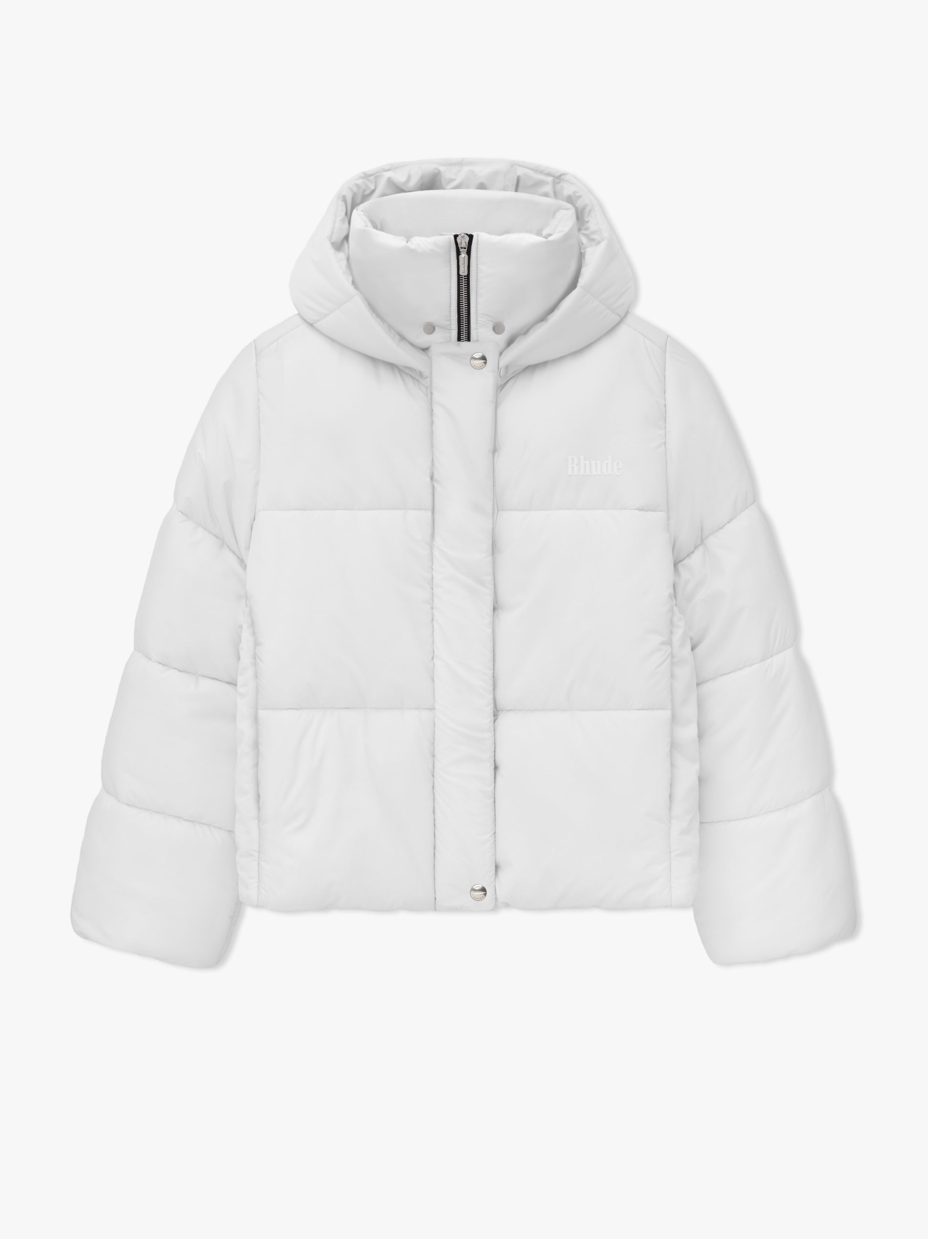 RHUDE MEN'S WHITE PUFFER JACKET