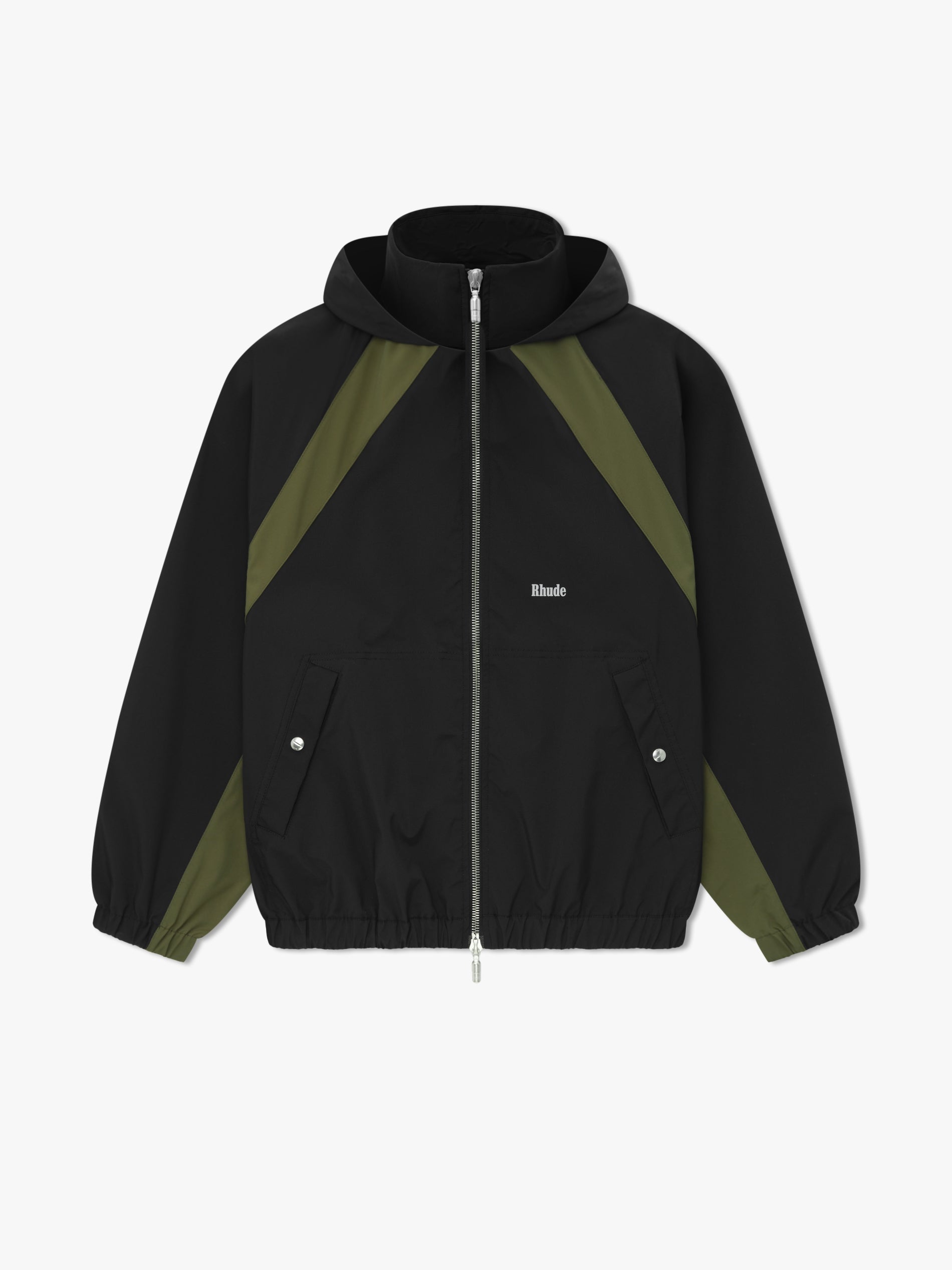 RHUDE UNISEX'S BLACK OLIVE TRACK JACKET