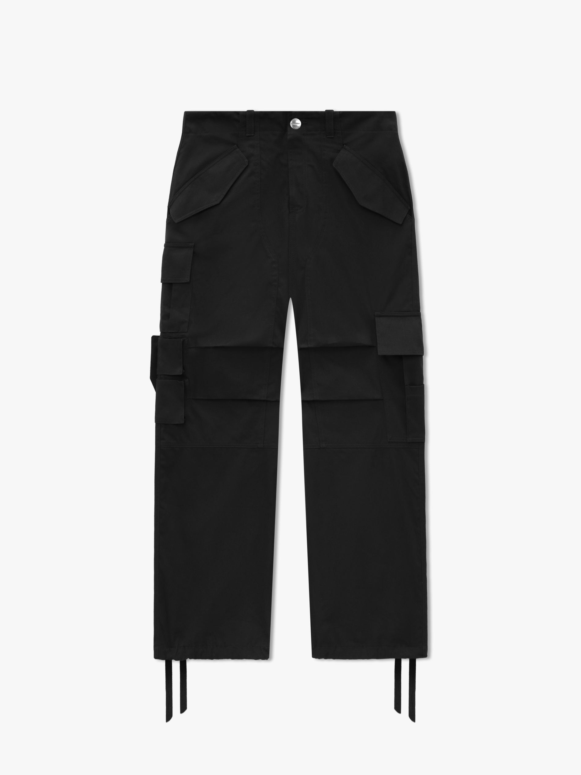 RHUDE MEN'S BLACK CARGO TROUSERS WITH POCKETS