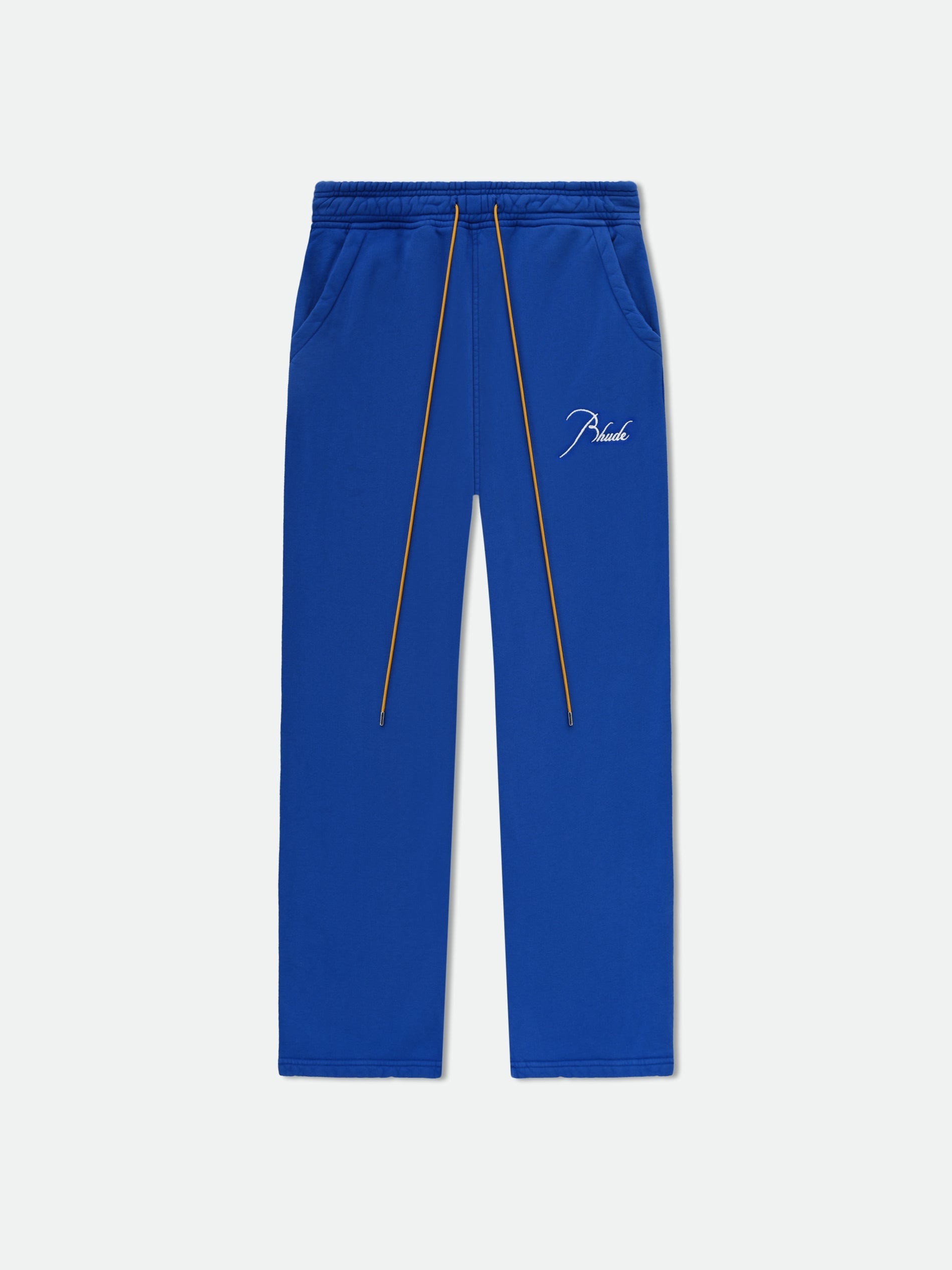RHUDE MEN'S COBALT BLUE SWEATPANTS WITH DRAWSTRING