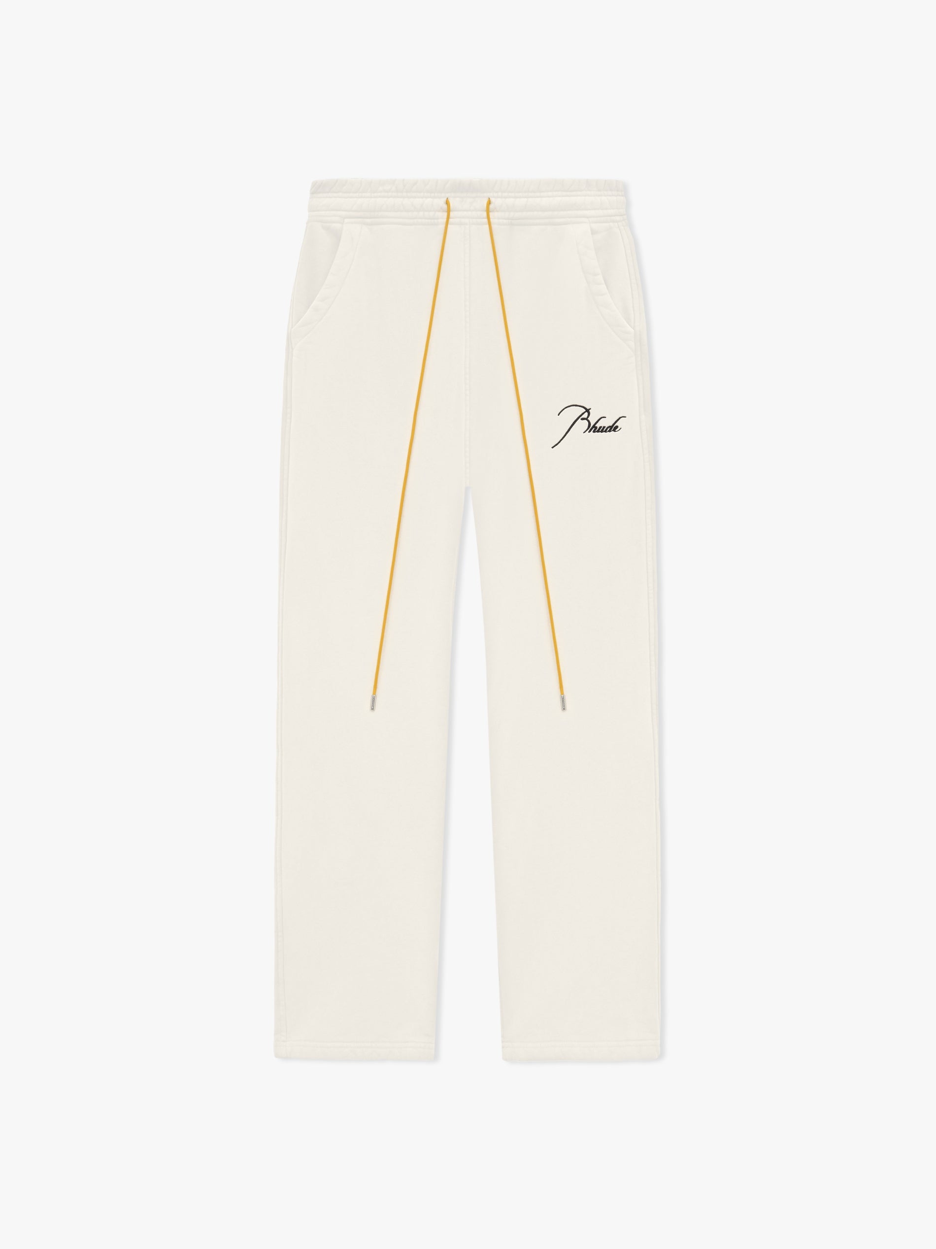RHUDE MEN'S WHITE RELAXED TROUSERS WITH DRAWSTRING