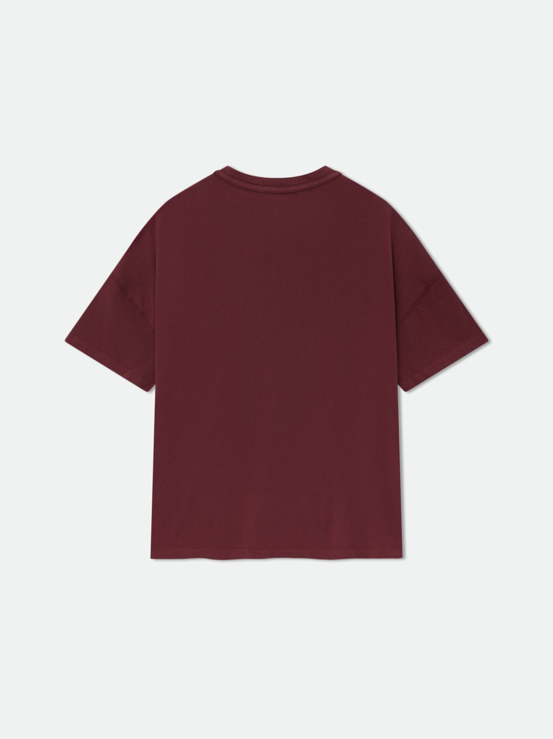 RHUDE MEN'S BURGUNDY COTTON TEE