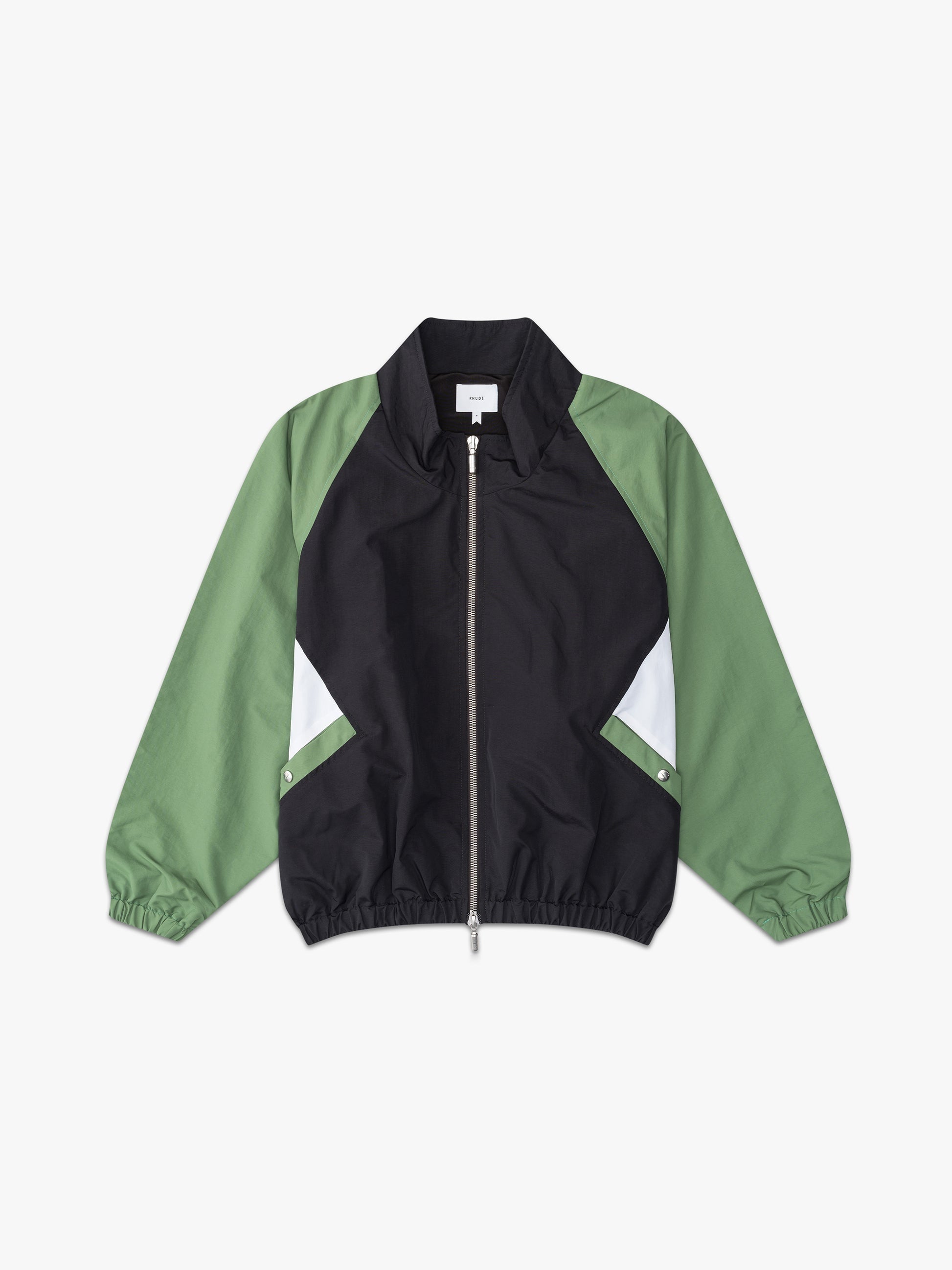 RHUDE UNISEX'S GREEN BLACK COLOR-BLOCK TRACK JACKET