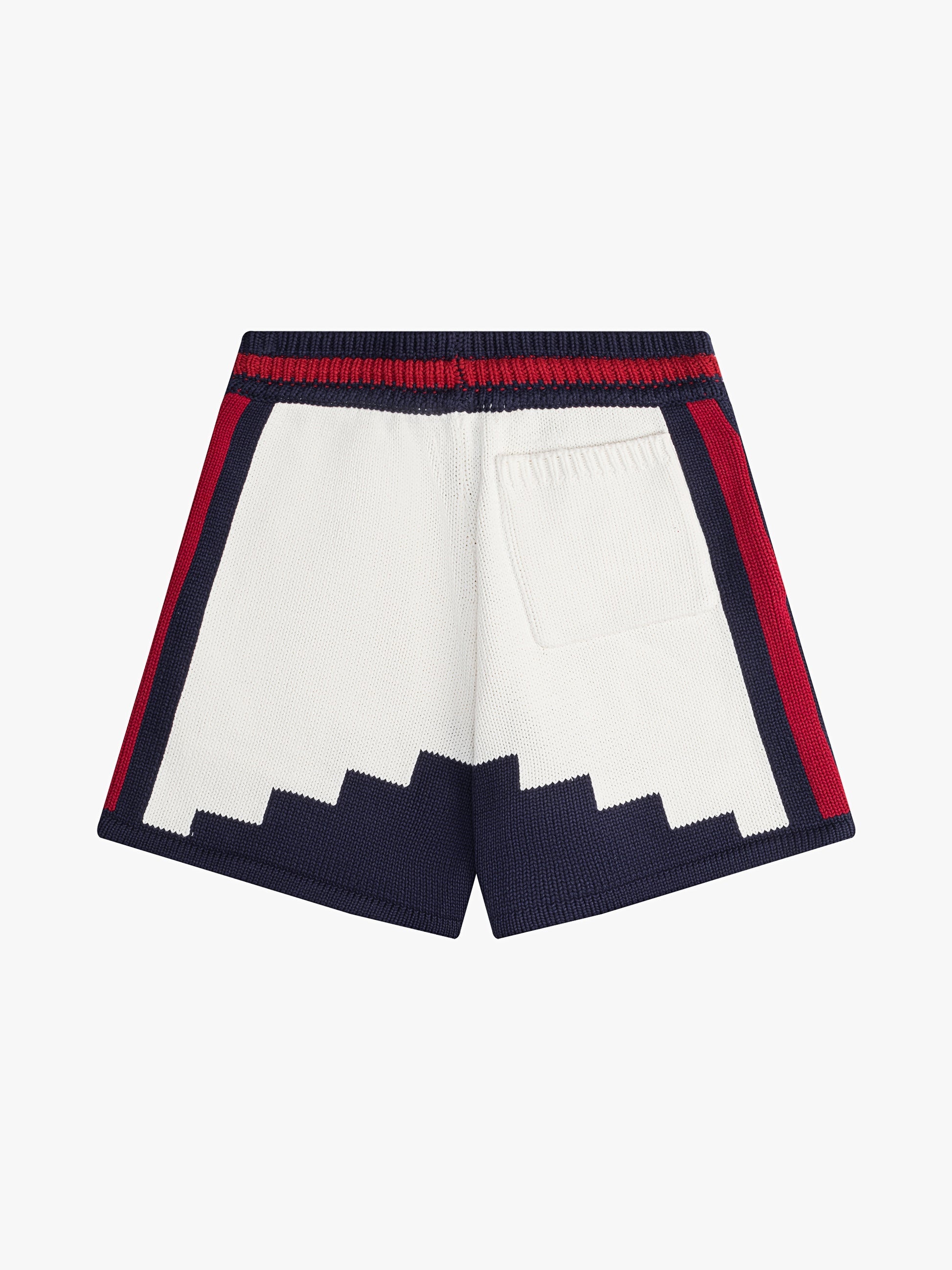 RHUDE MEN'S NAVY AND WHITE KNIT SHORTS