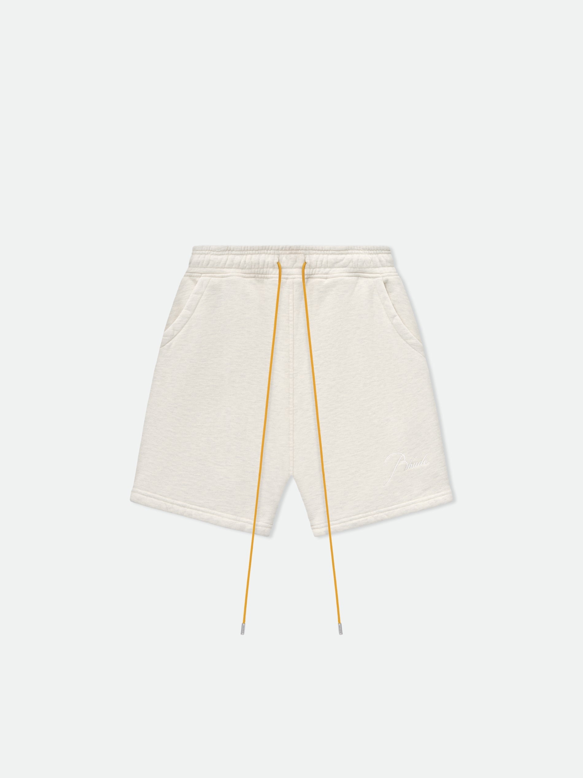 RHUDE MEN'S OAT SWEATSHORTS WITH DRAWSTRING